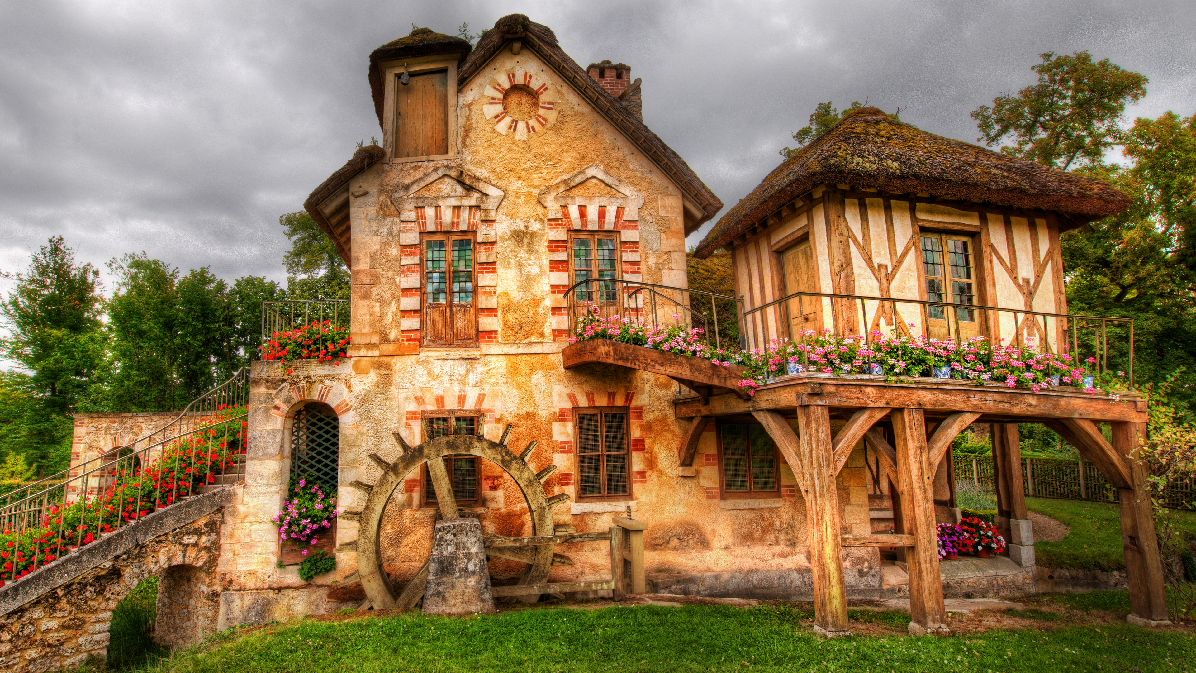 General 3840x2160 Trey Ratcliff photography 4K France building flowers house trees
