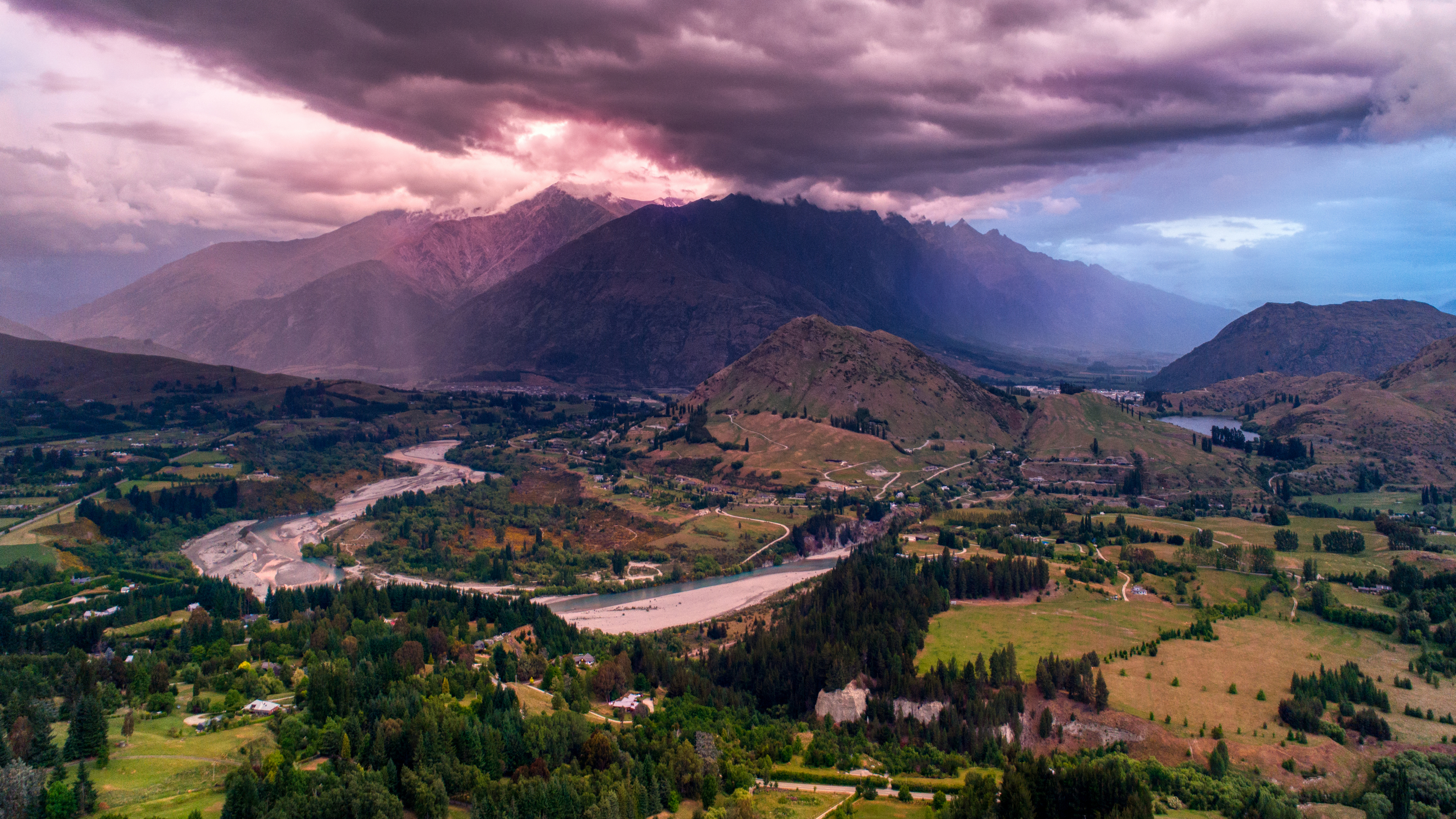 General 3840x2160 landscape 4K New Zealand nature mountains clouds trees sky