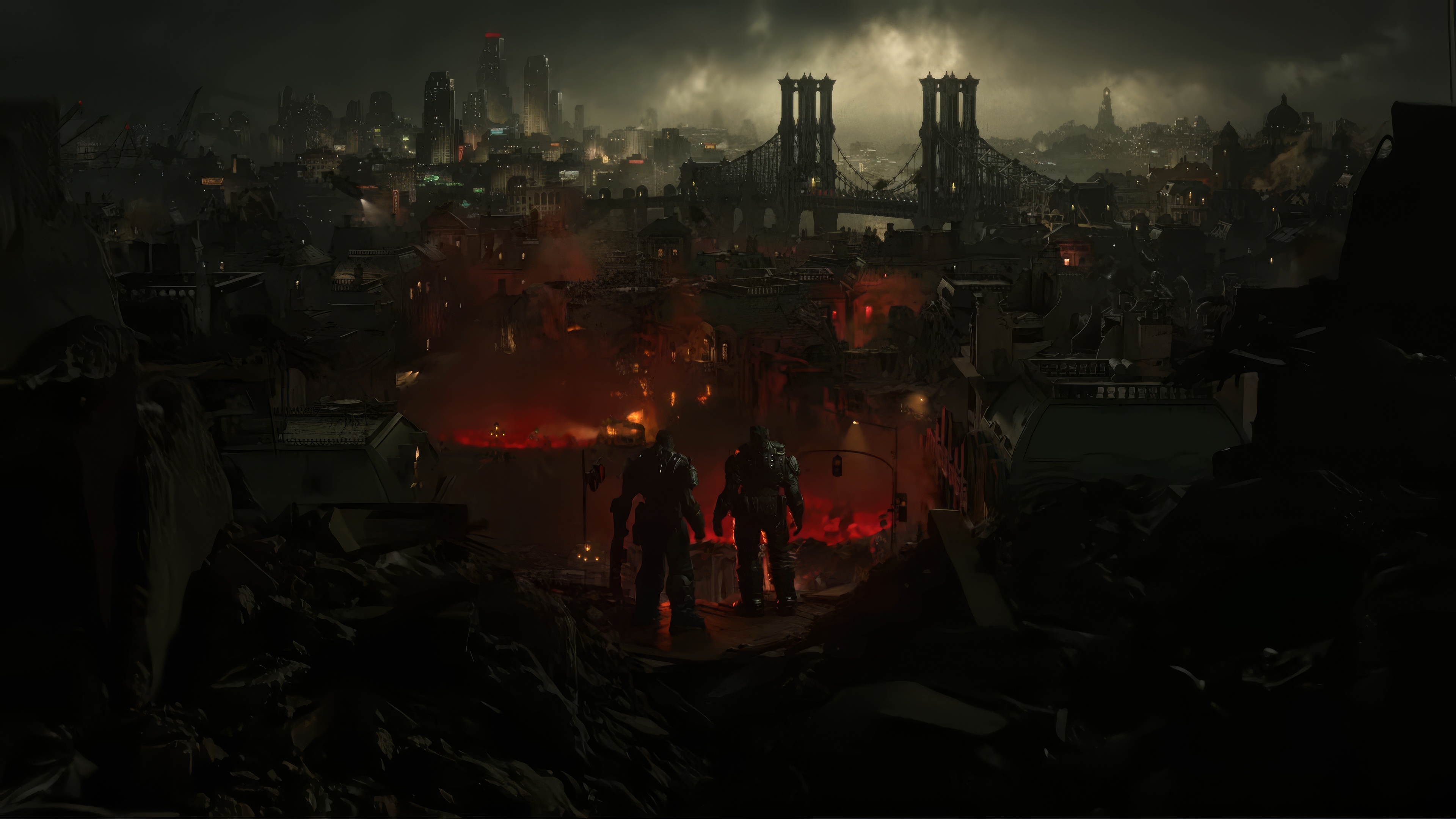 General 3840x2160 Gears of War city video games post apocalypse