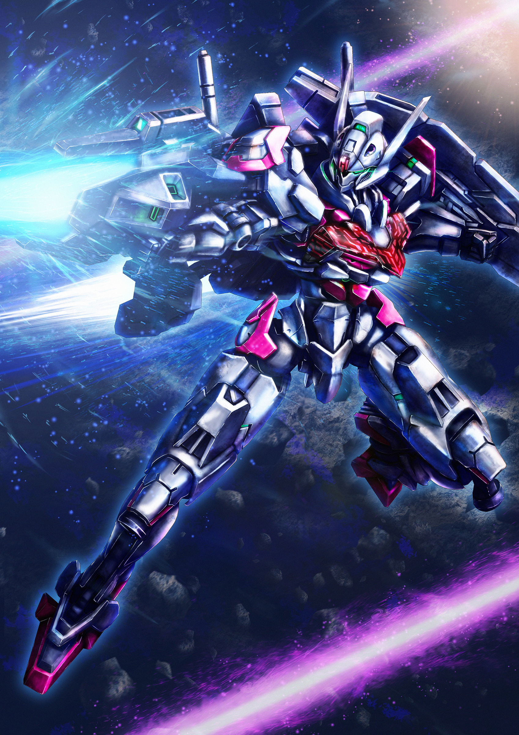 Anime 1697x2400 anime mechs Super Robot Taisen Gundam Mobile Suit Gundam THE WITCH FROM MERCURY Gundam Lfrith artwork digital art fan art