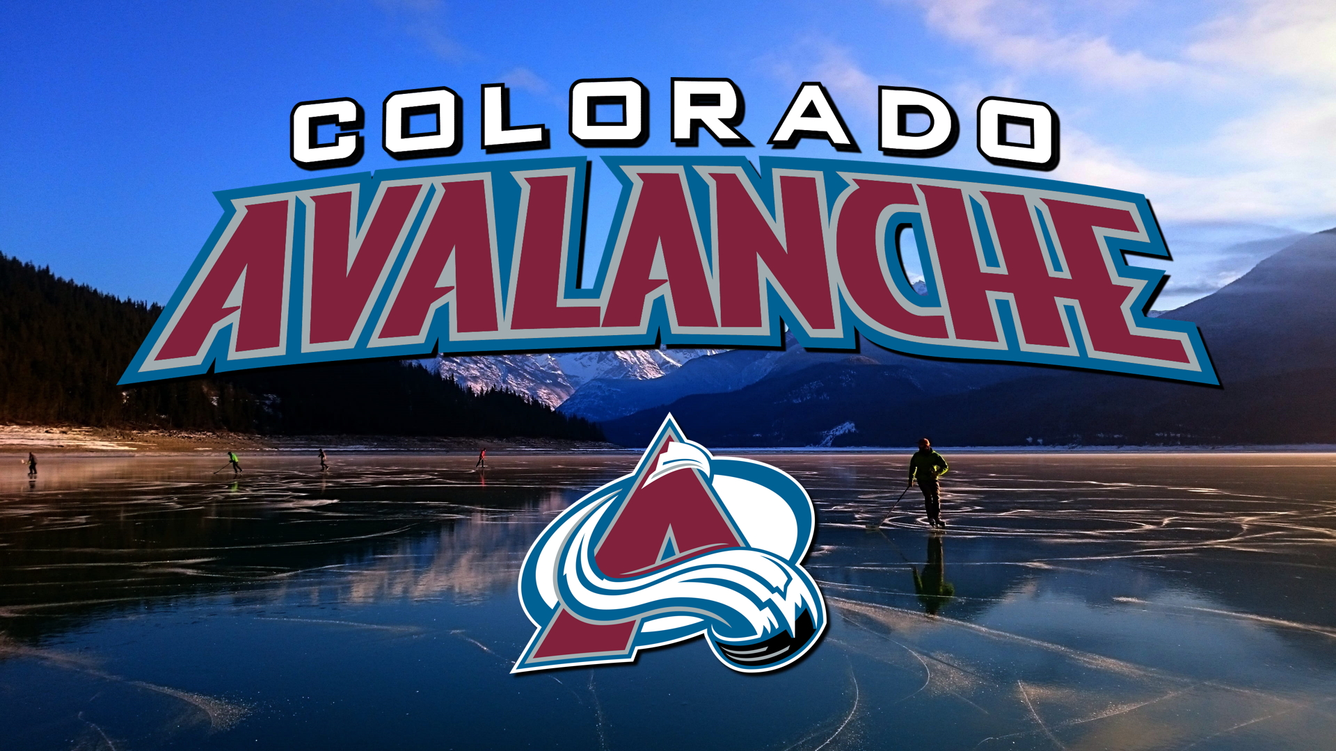 General 1920x1080 Colorado Avalanche NHL Hockey mountains frozen lake logo ice hockey digital art