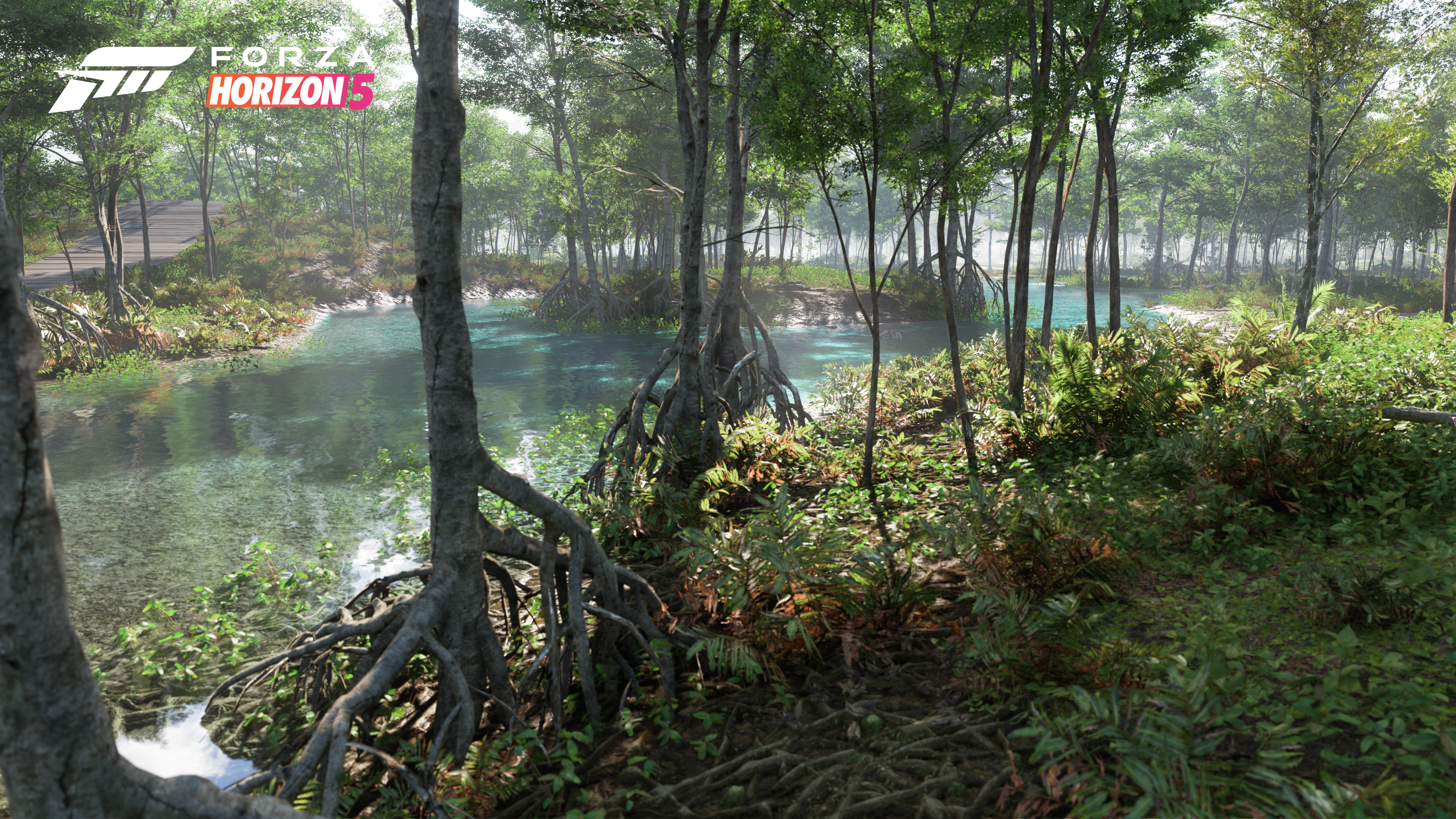 General 3840x2160 Forza Horizon 5 video games CGI water trees nature watermarked