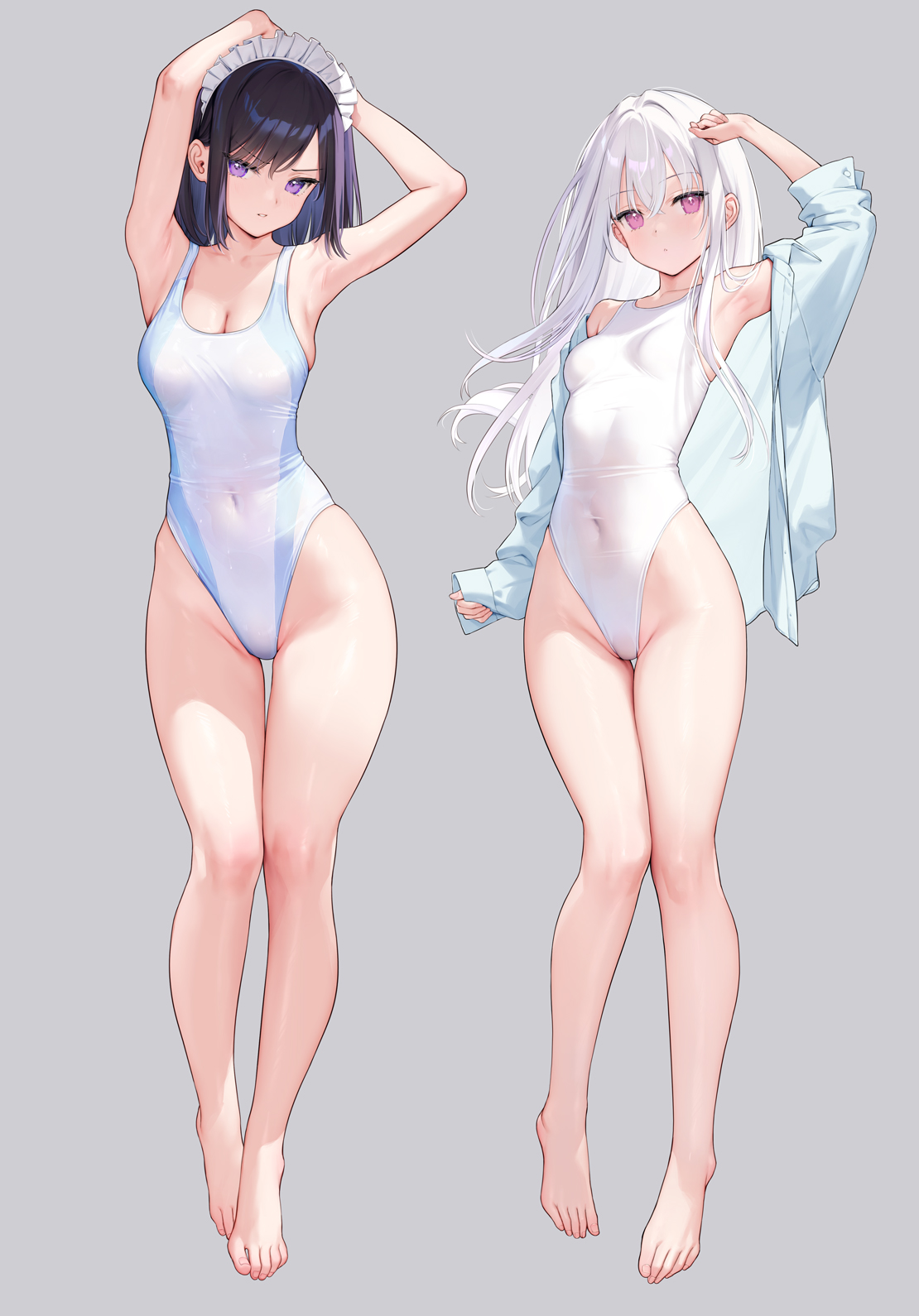 Anime 1110x1590 boobs black hair portrait display swimwear feet armpits Mignon (artist)