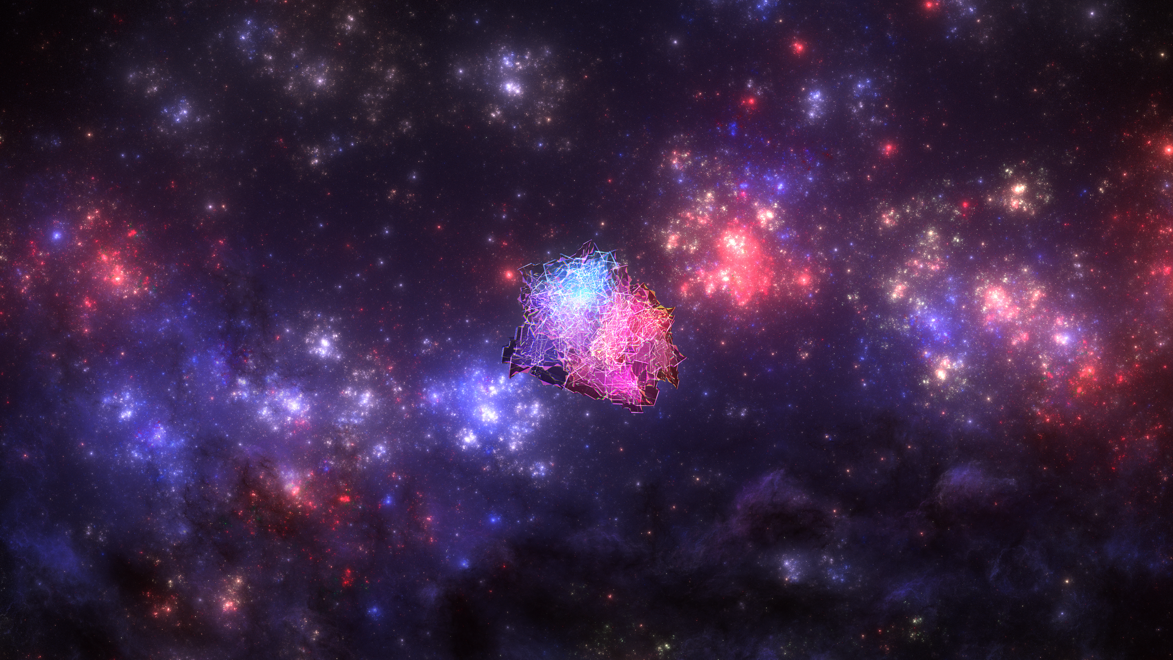 General 3840x2160 space nebula abstract digital art fractal Apophysis simple background