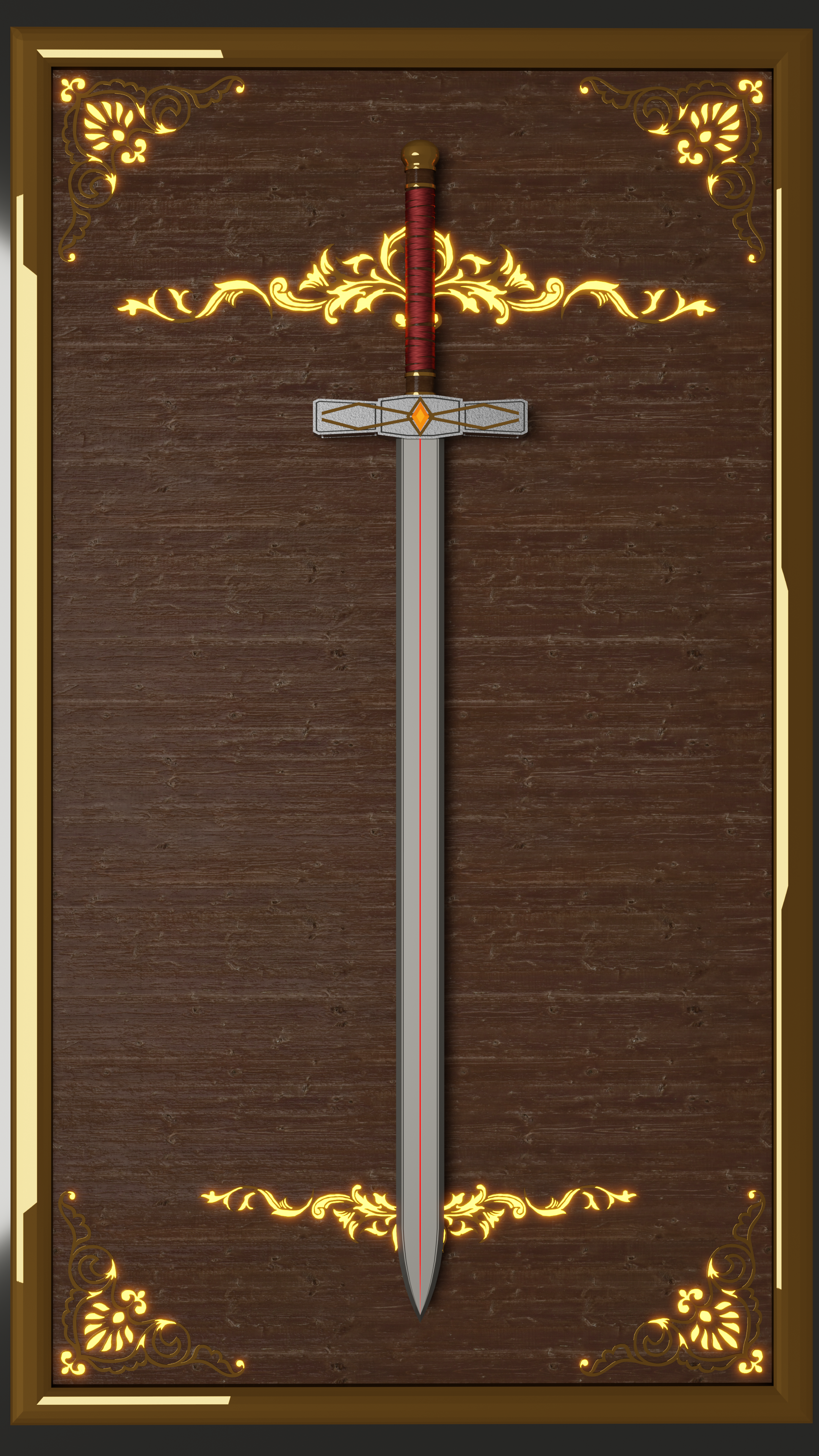 General 2160x3840 Blender sword digital art portrait display simple background CGI weapon minimalism