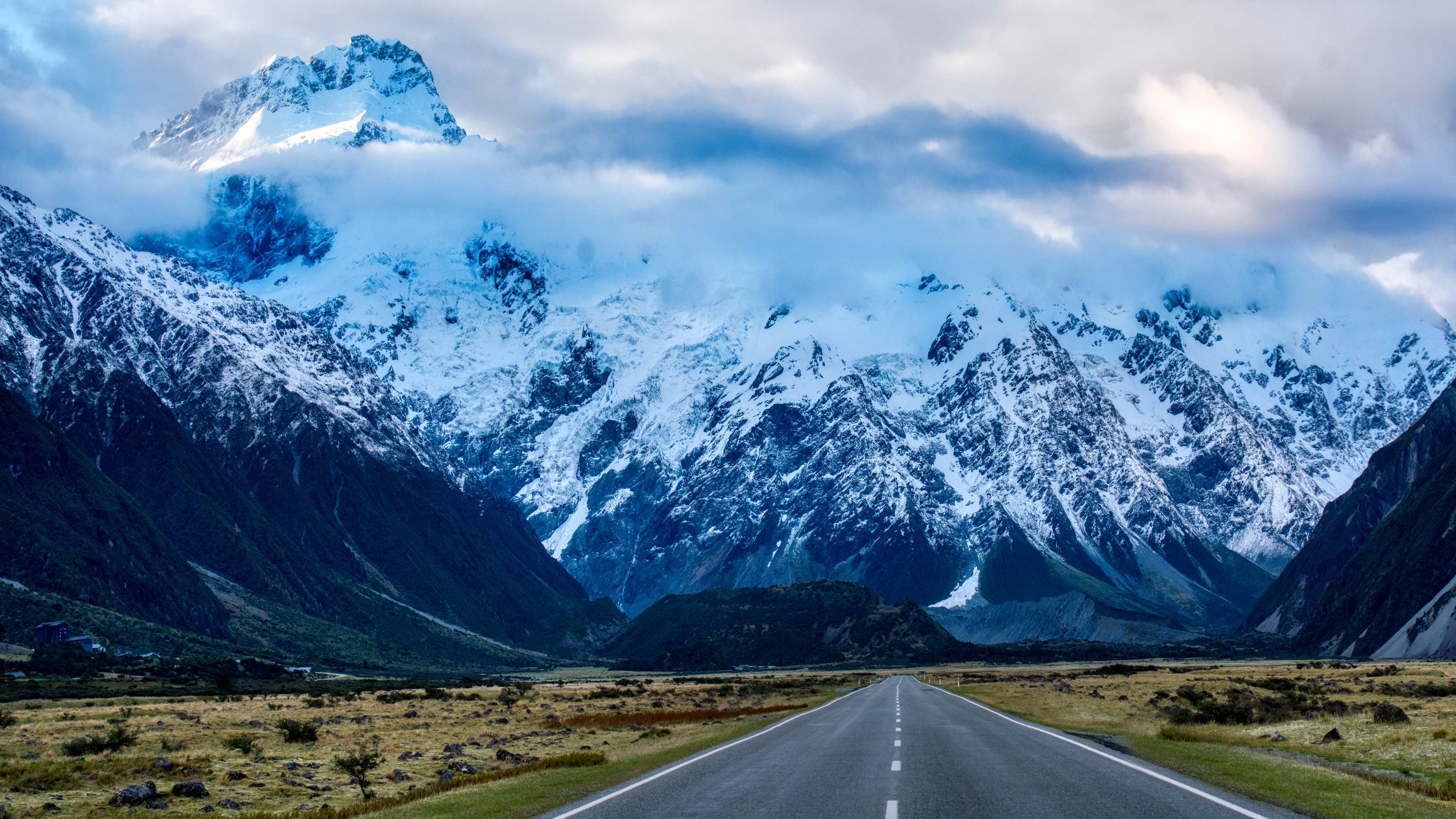 General 3840x2160 Trey Ratcliff photography mountains nature landscape road snow clouds New Zealand