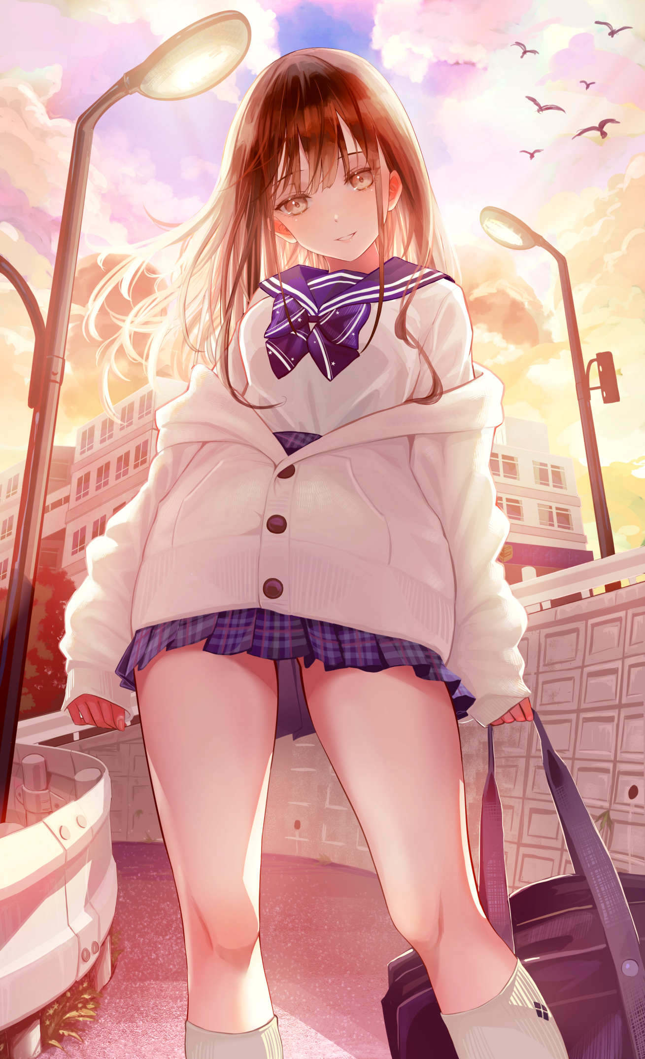 Anime 1309x2147 anime anime girls schoolgirl school uniform