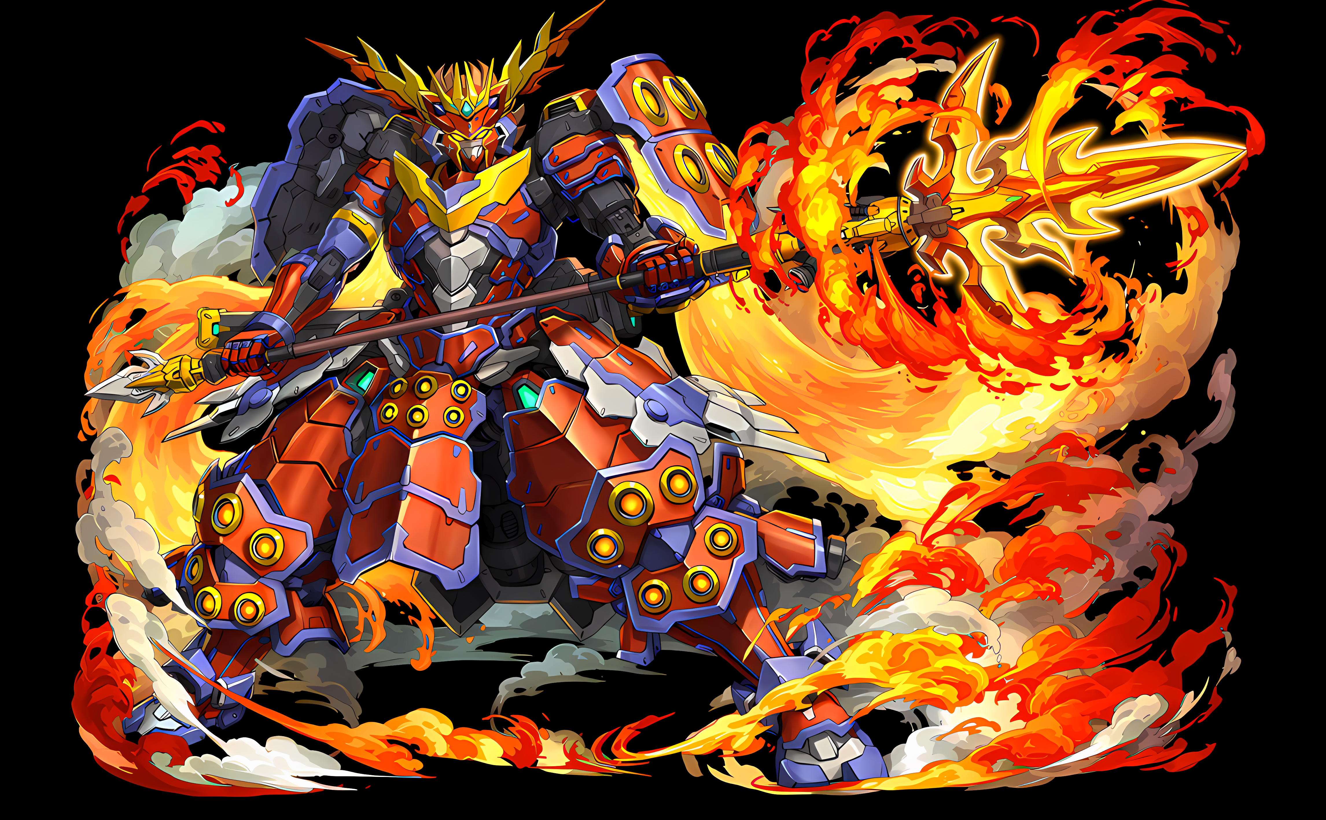 Anime 4584x2836 puzzle and dragons mech suits Yukimura Sengoku samurai