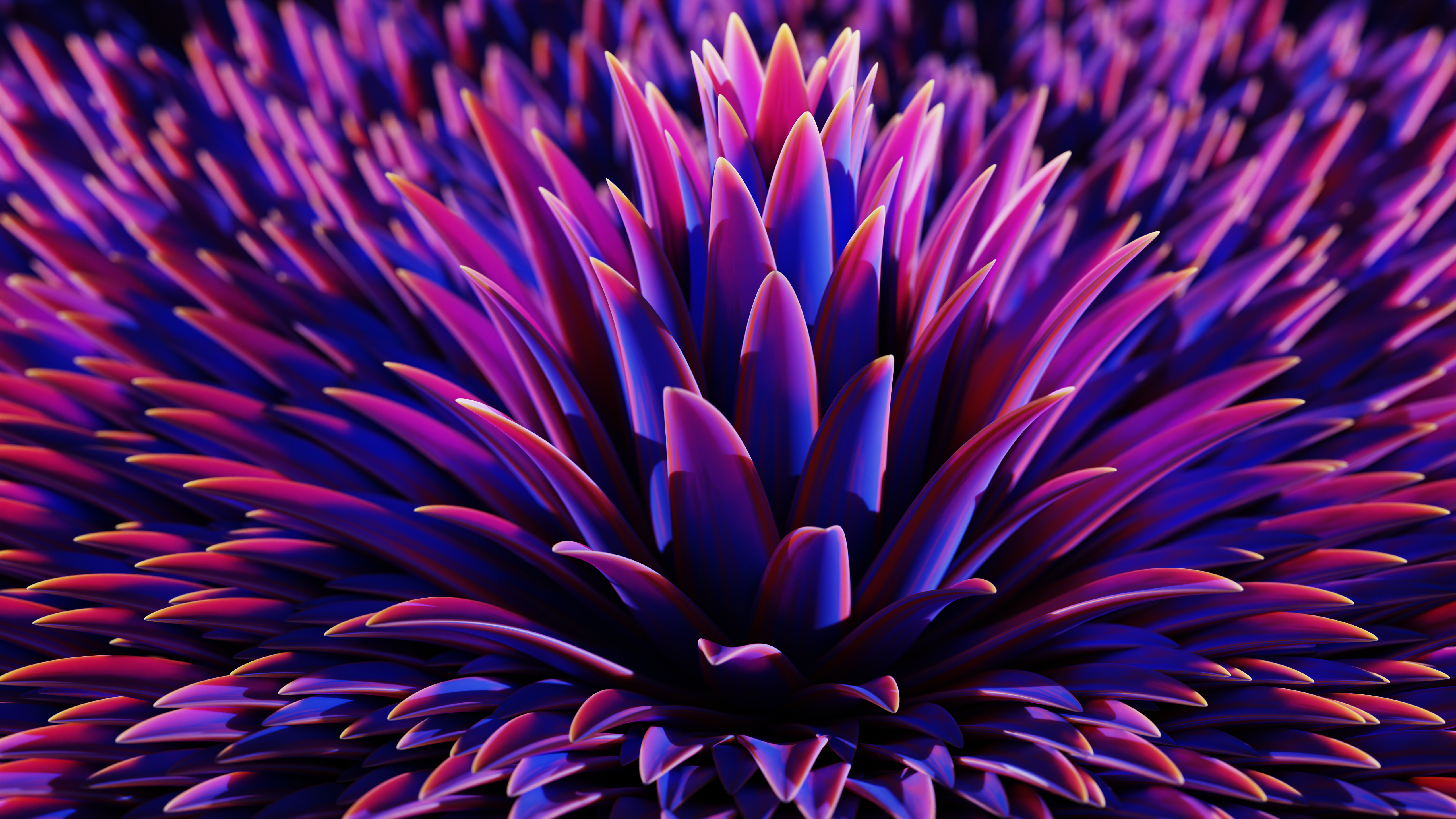 General 5120x2880 flowers blue purple CGI digital art