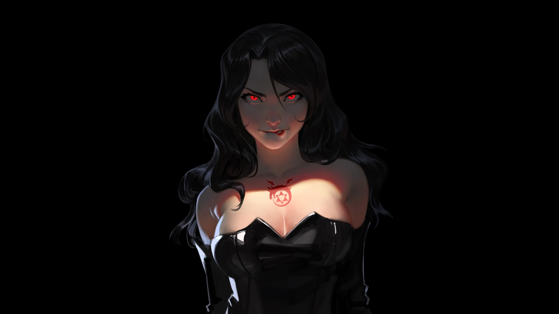Anime 1920x1080 anime girls red eyes Lust (Fullmetal Alchemist) Full Metal Alchemist Fullmetal Alchemist: Brotherhood