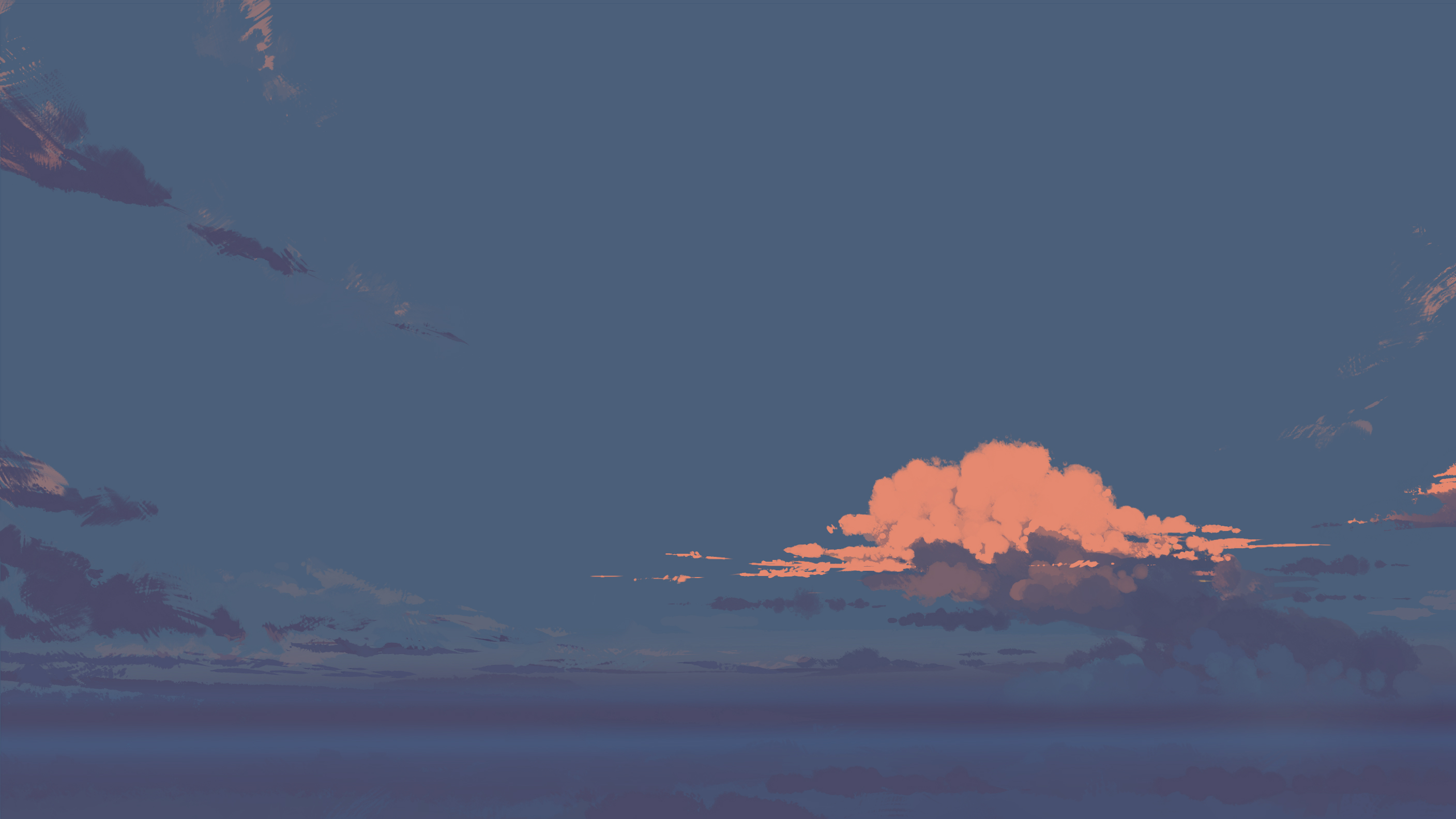 General 2816x1584 digital art artwork illustration sky clouds minimalism sunset sunset glow