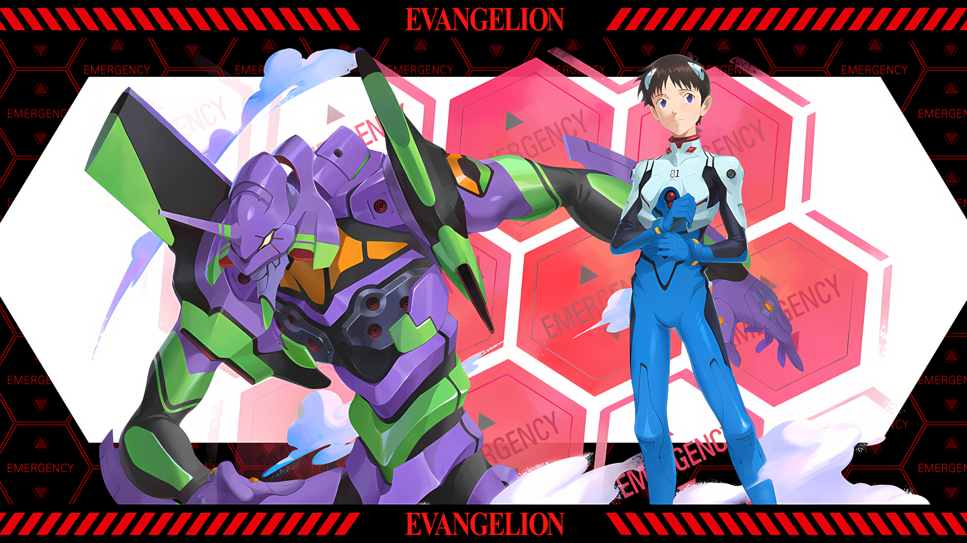 Anime 1920x1080 Neon Genesis Evangelion Ikari Shinji EVA Unit 01 anime boys mecha boys