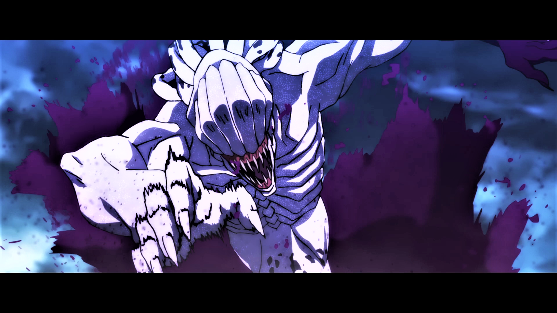 Anime 1920x1080 Jujutsu Kaisen demon Demon face teeth long nails purple anime Anime screenshot creature muscles