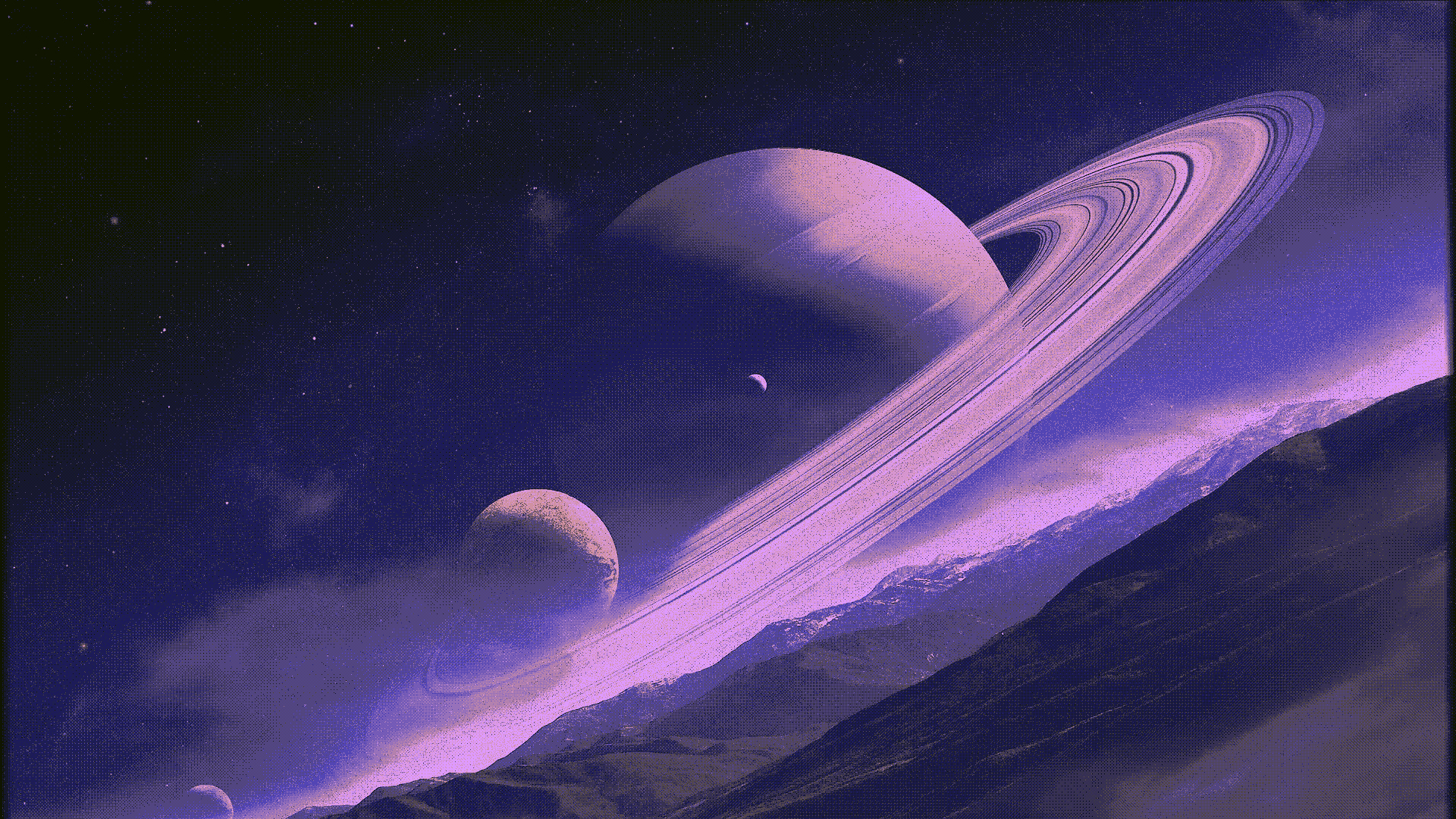 General 1920x1080 planet purple background stars Saturn