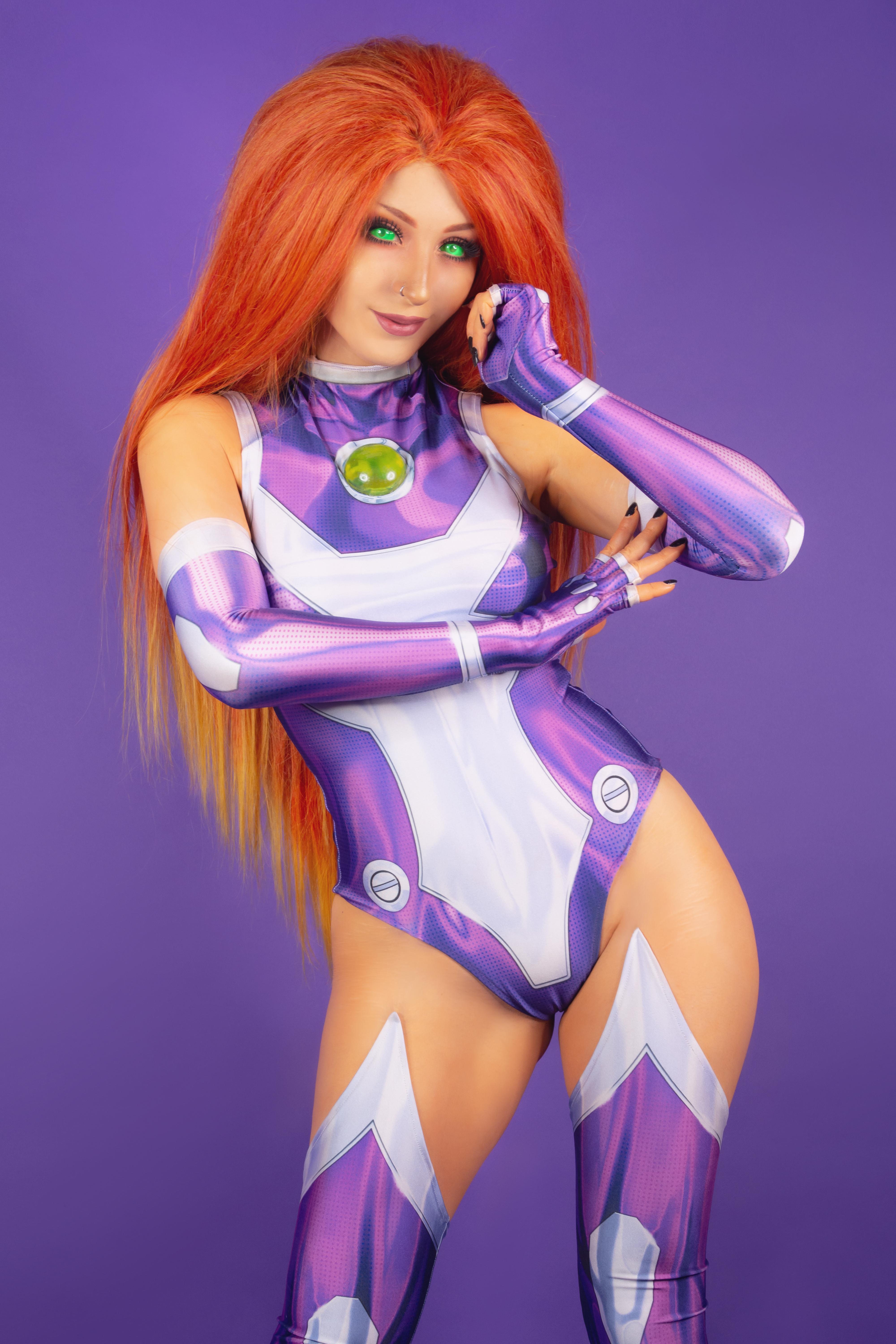 People 4000x6000 Shiro Kitsune (model) women model cosplay Starfire DC Comics Teen Titans studio women indoors redhead