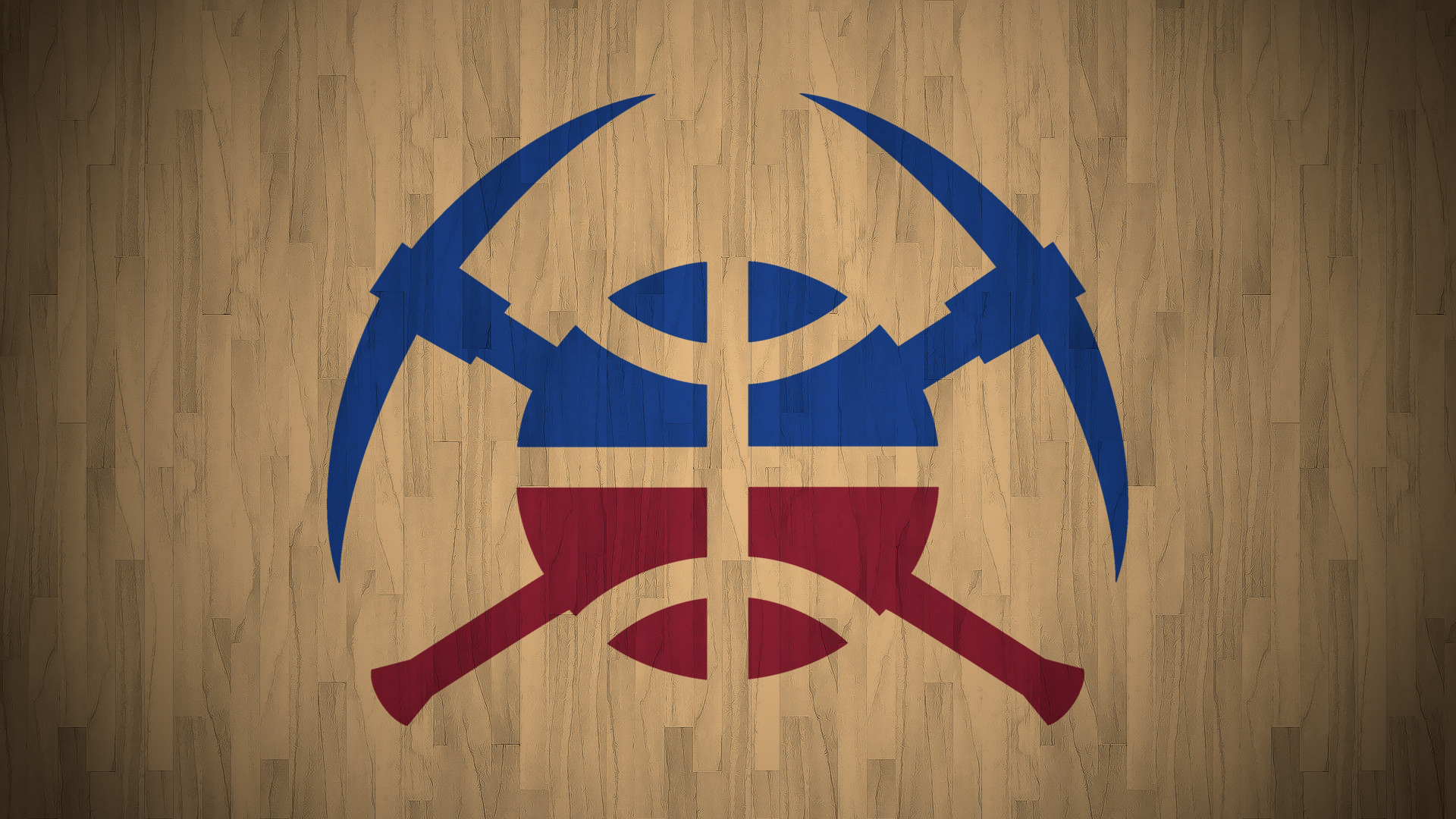 General 1920x1080 Denver Nuggets NBA basketball logo Denver Colorado simple background minimalism wood