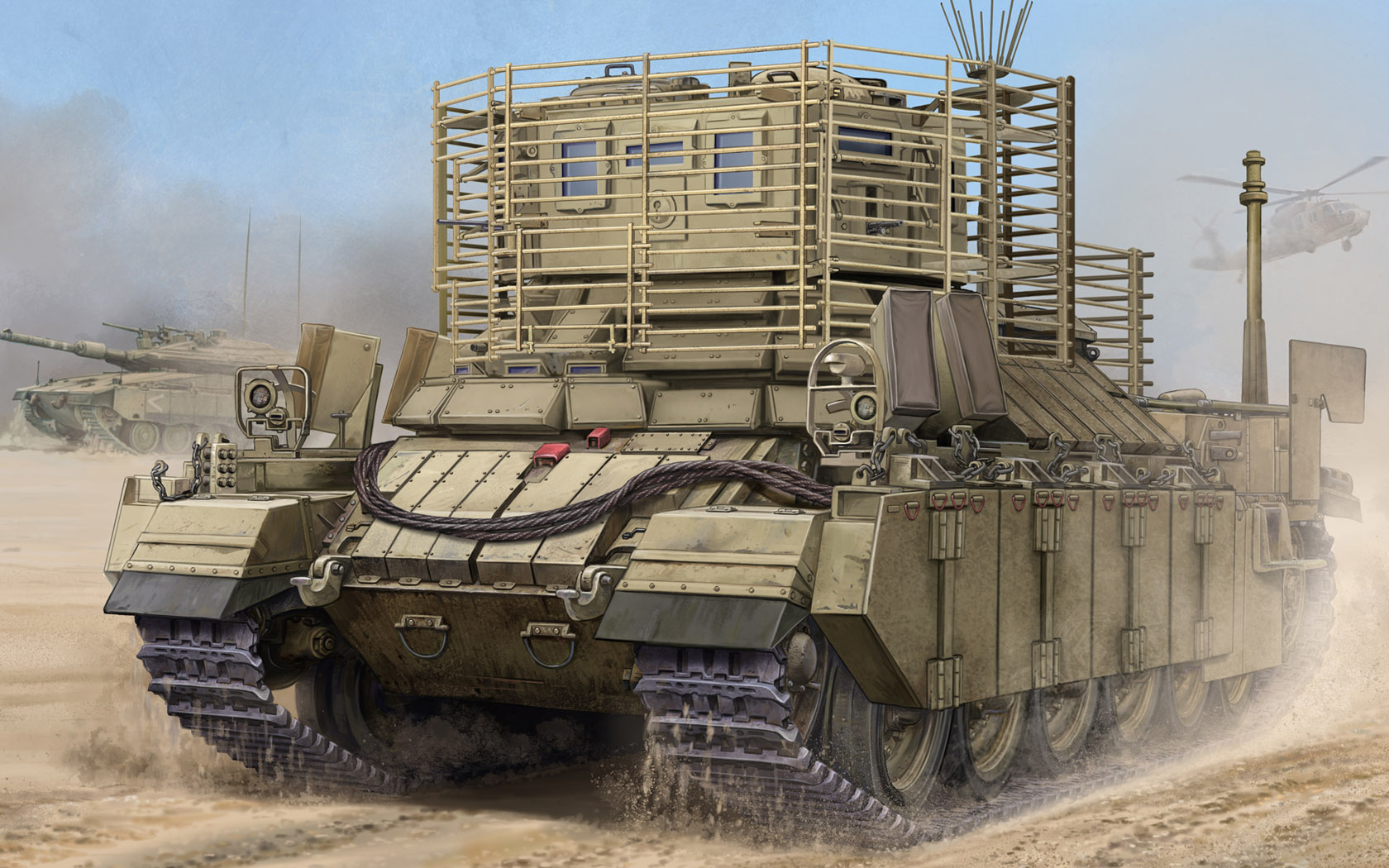 General 1680x1050 tank army military military vehicle artwork sky smoke