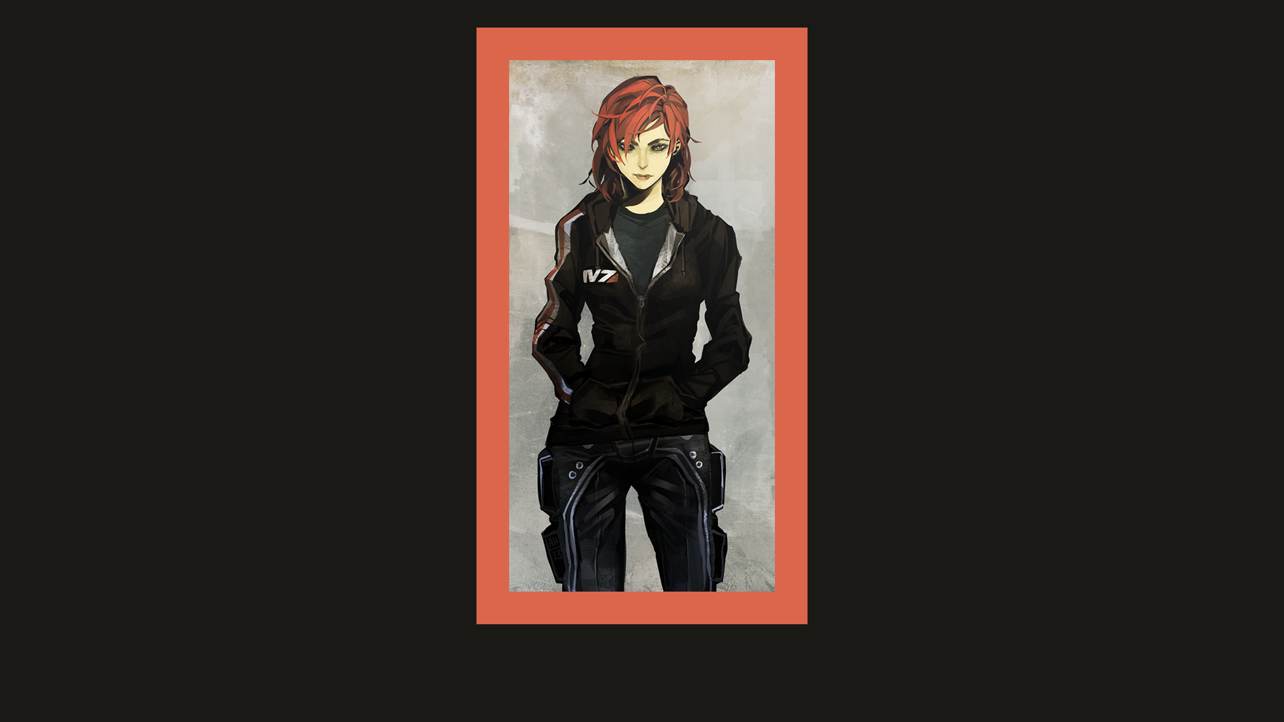 Anime 2560x1440 Mass Effect Mass Effect 2 Mass Effect 3 Commander Shepard Arlmuffin N7 (Mass Effect) redhead Jane Shepard