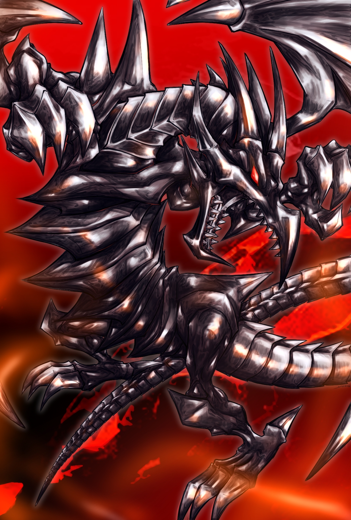 Anime 1181x1748 anime Trading Card Games Yu-Gi-Oh! dragon Red-Eyes Black Dragon artwork digital art fan art
