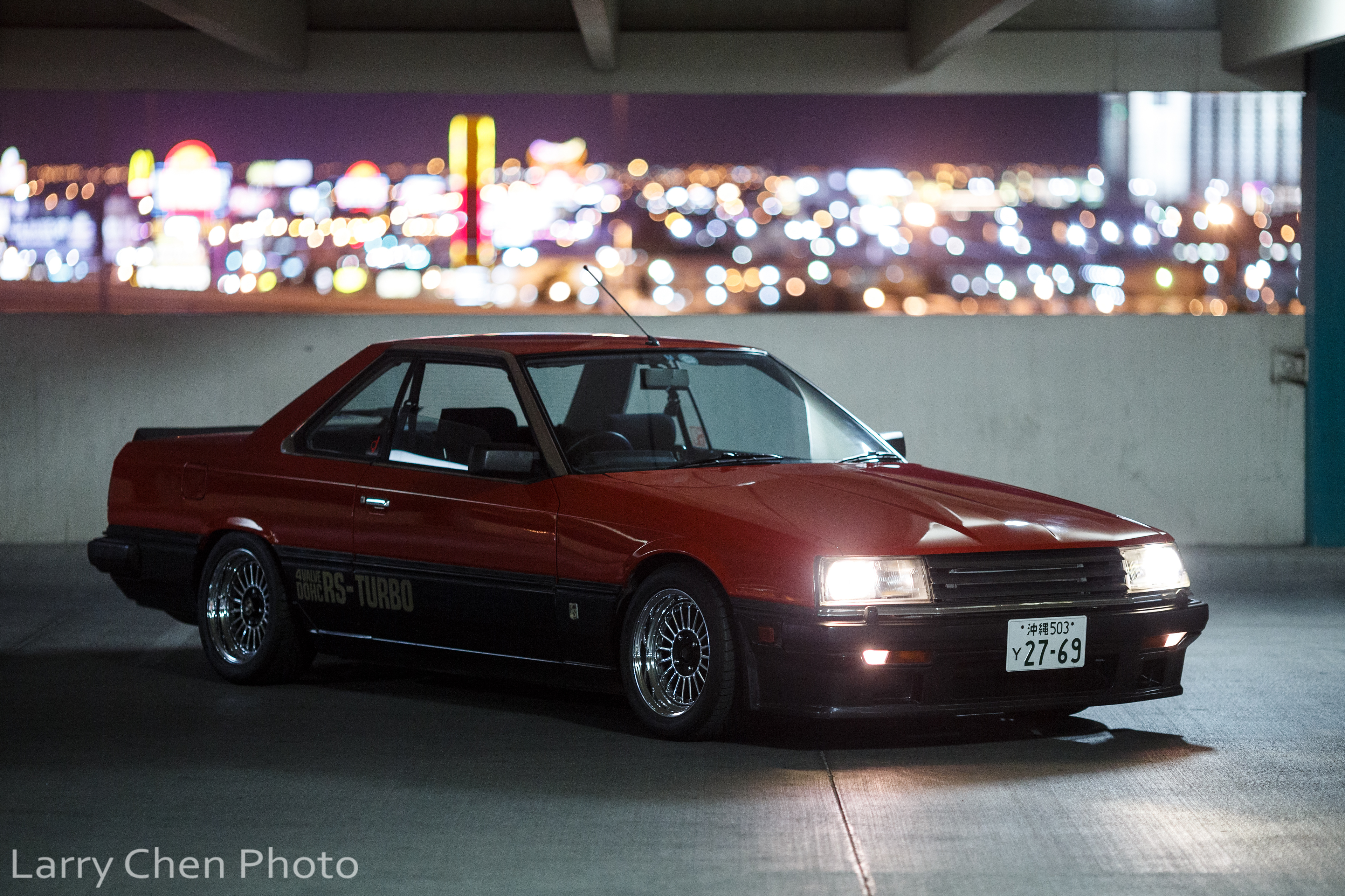 General 3840x2560 Nissan Skyline red cars Japanese cars night city lights sports car Larry Chen
