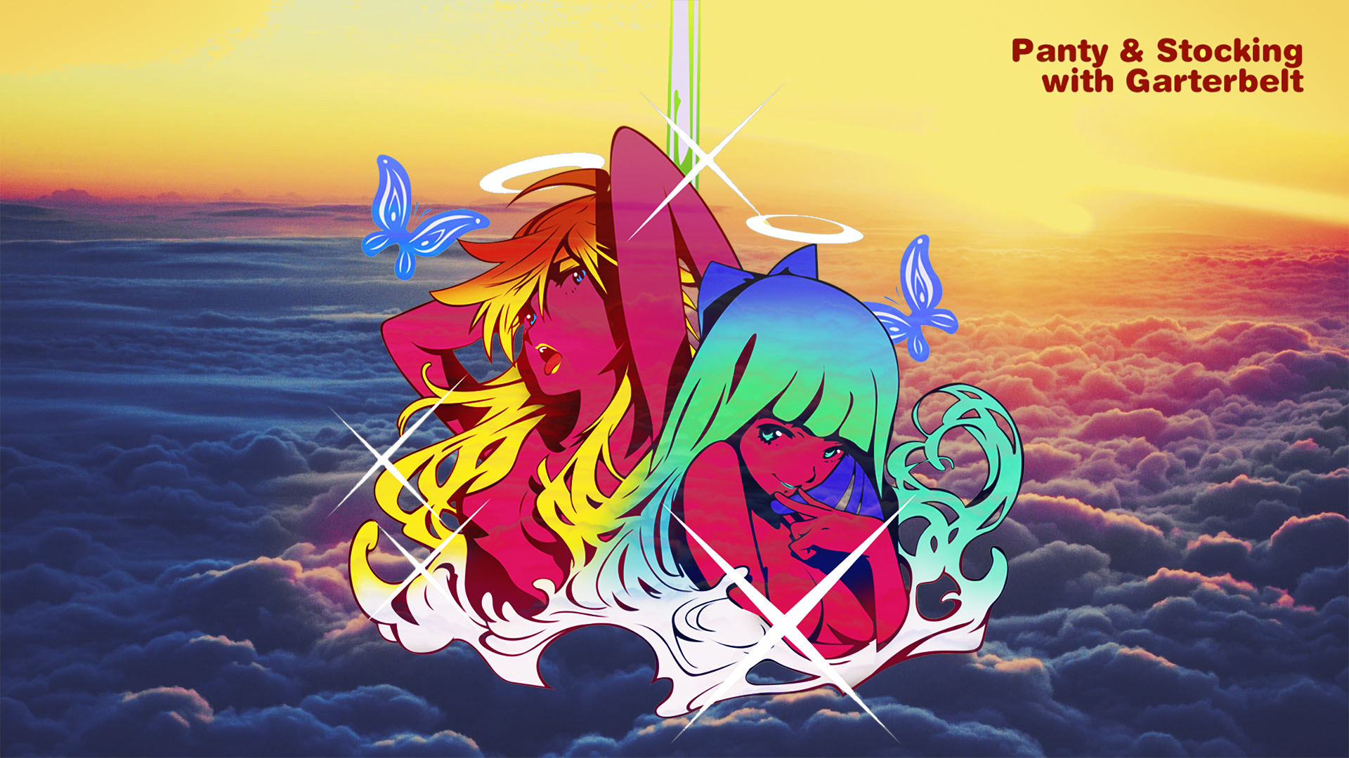 Anime 1920x1080 Panty and Stocking with Garterbelt album covers Anarchy Panty Anarchy Stocking