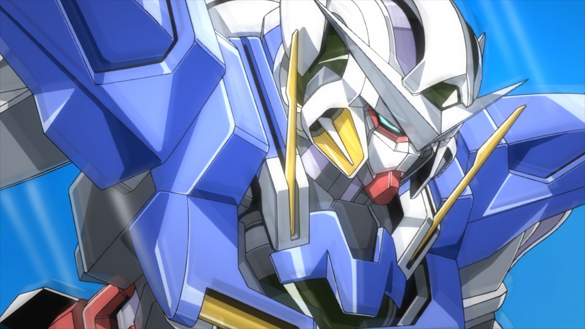 Anime 1920x1080 anime Anime screenshot mechs Super Robot Taisen Mobile Suit Gundam 00 Gundam Gundam Exia artwork digital art