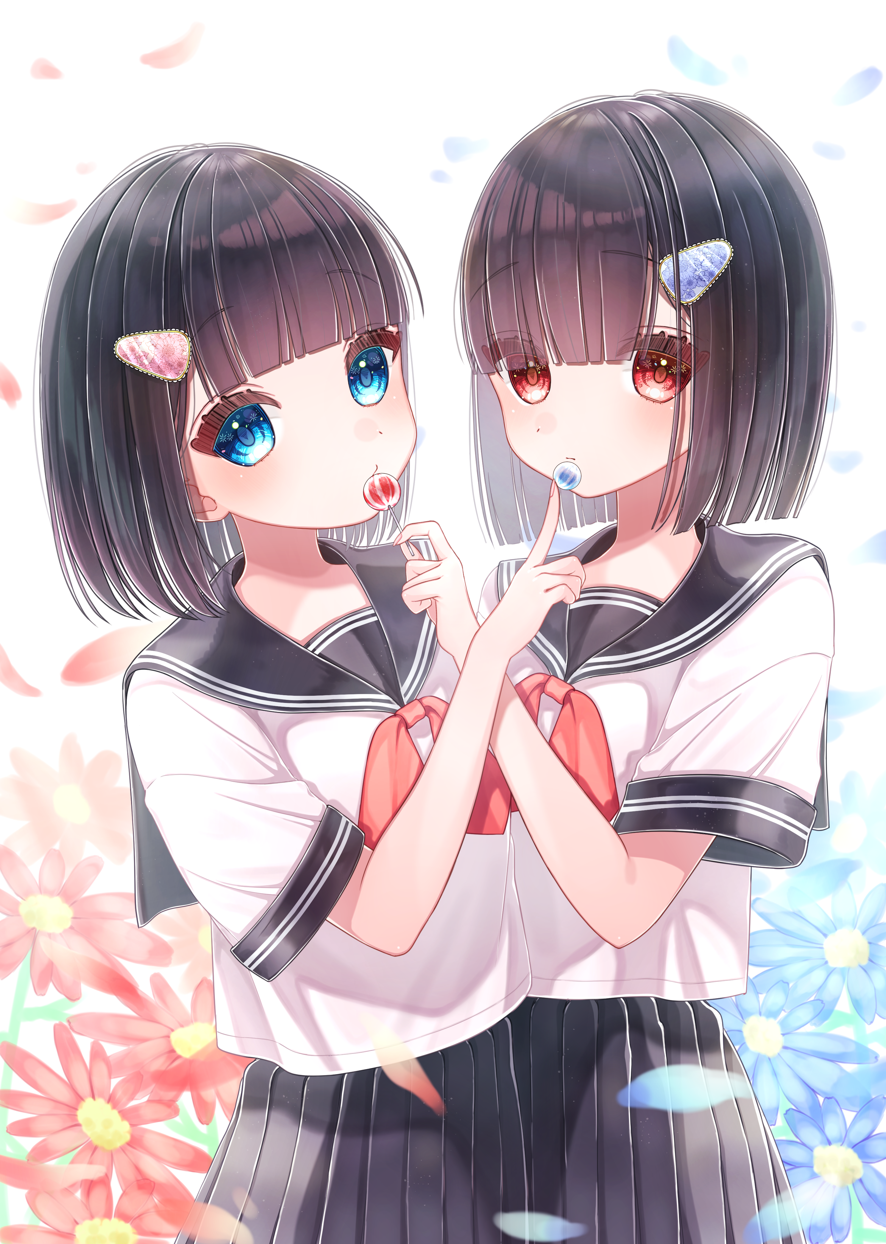 Anime 2976x4175 anime anime girls original characters twins artwork digital art fan art