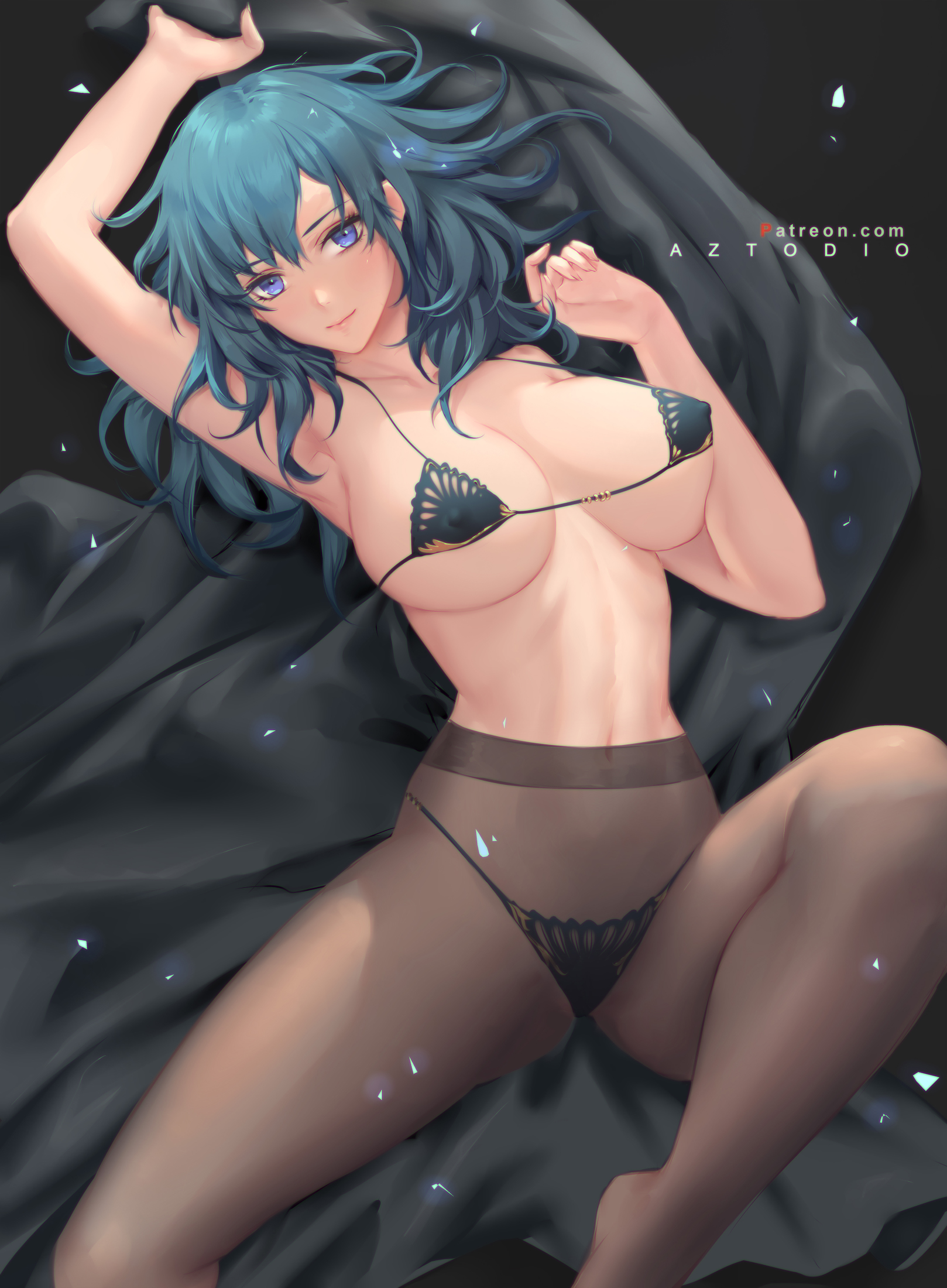 Anime 1618x2200 Fire Emblem Byleth Azto Dio anime girls pantyhose underwear big boobs