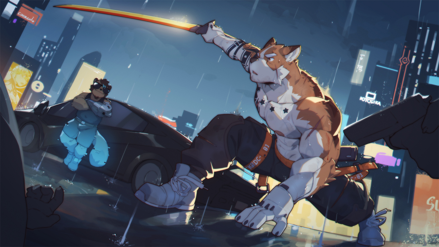 Anime 1450x816 furry muscles Anthro