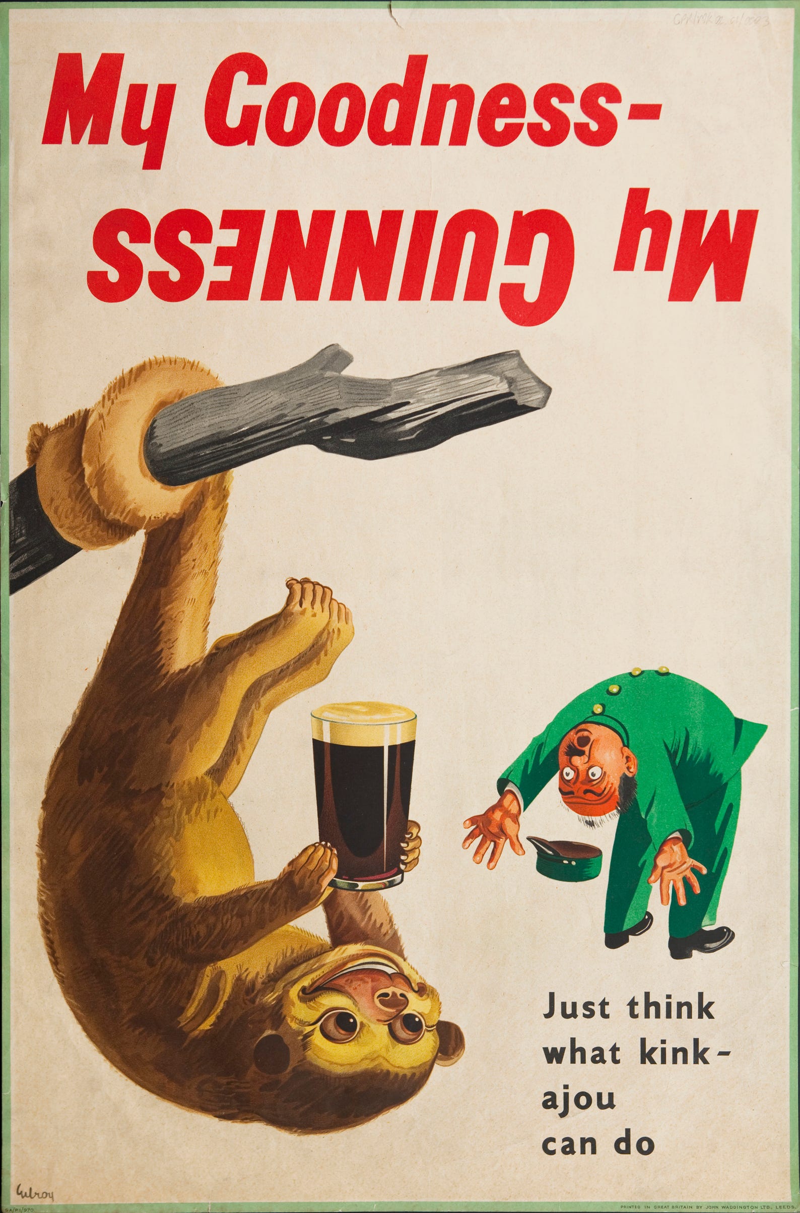 General 1588x2406 Guinness beer advertisements sloths vintage