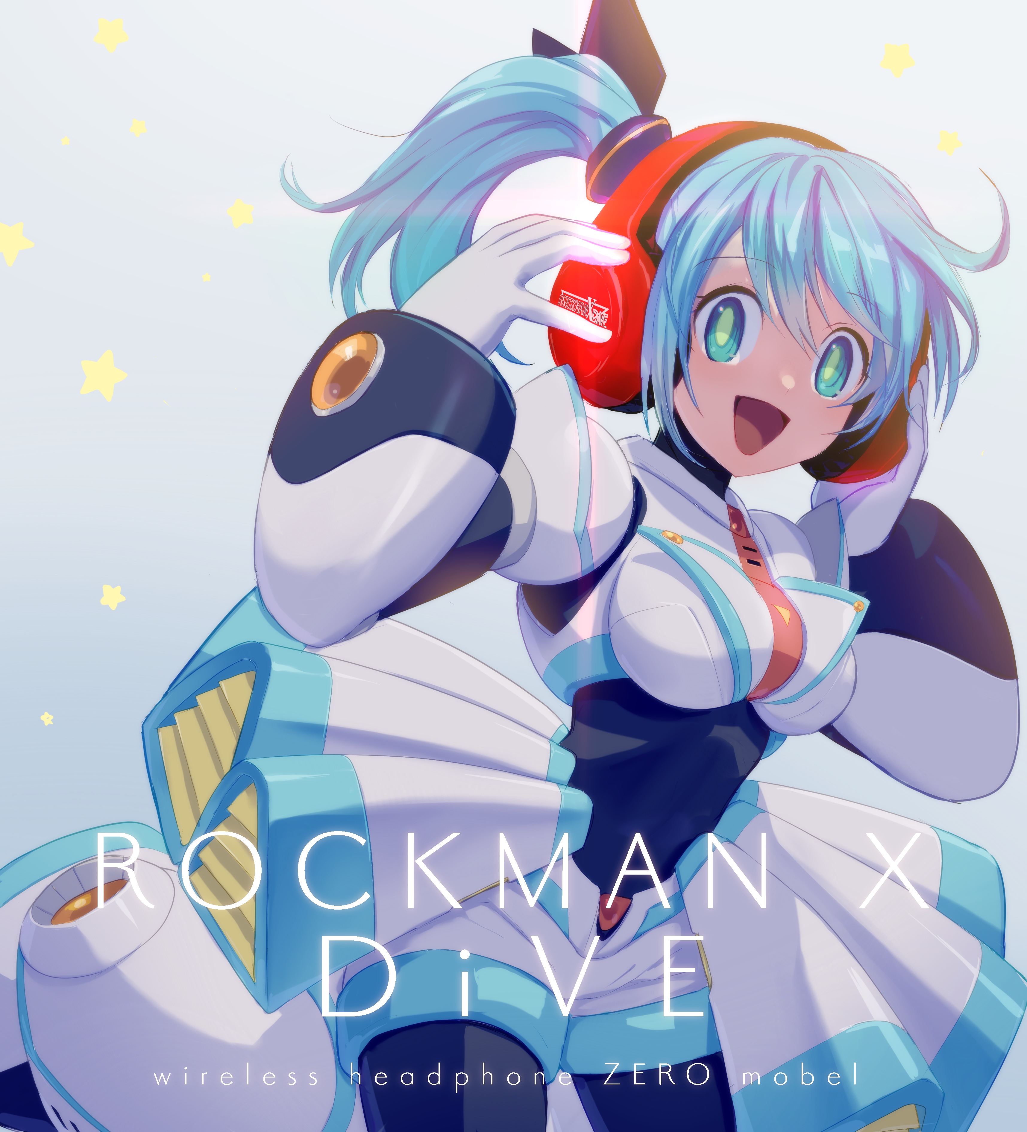 Anime 3431x3782 anime anime girls Mega Man X Rockman X DiVE RiCO (Rockman X DiVE) long hair long sleeves blue hair solo artwork digital art fan art