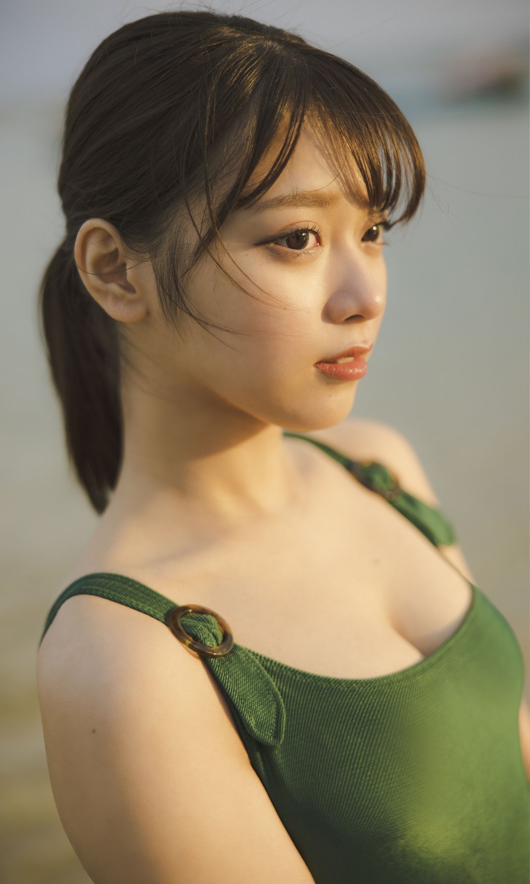 People 1080x1800 marupi women cleavage model Japanese women Asian green clothing