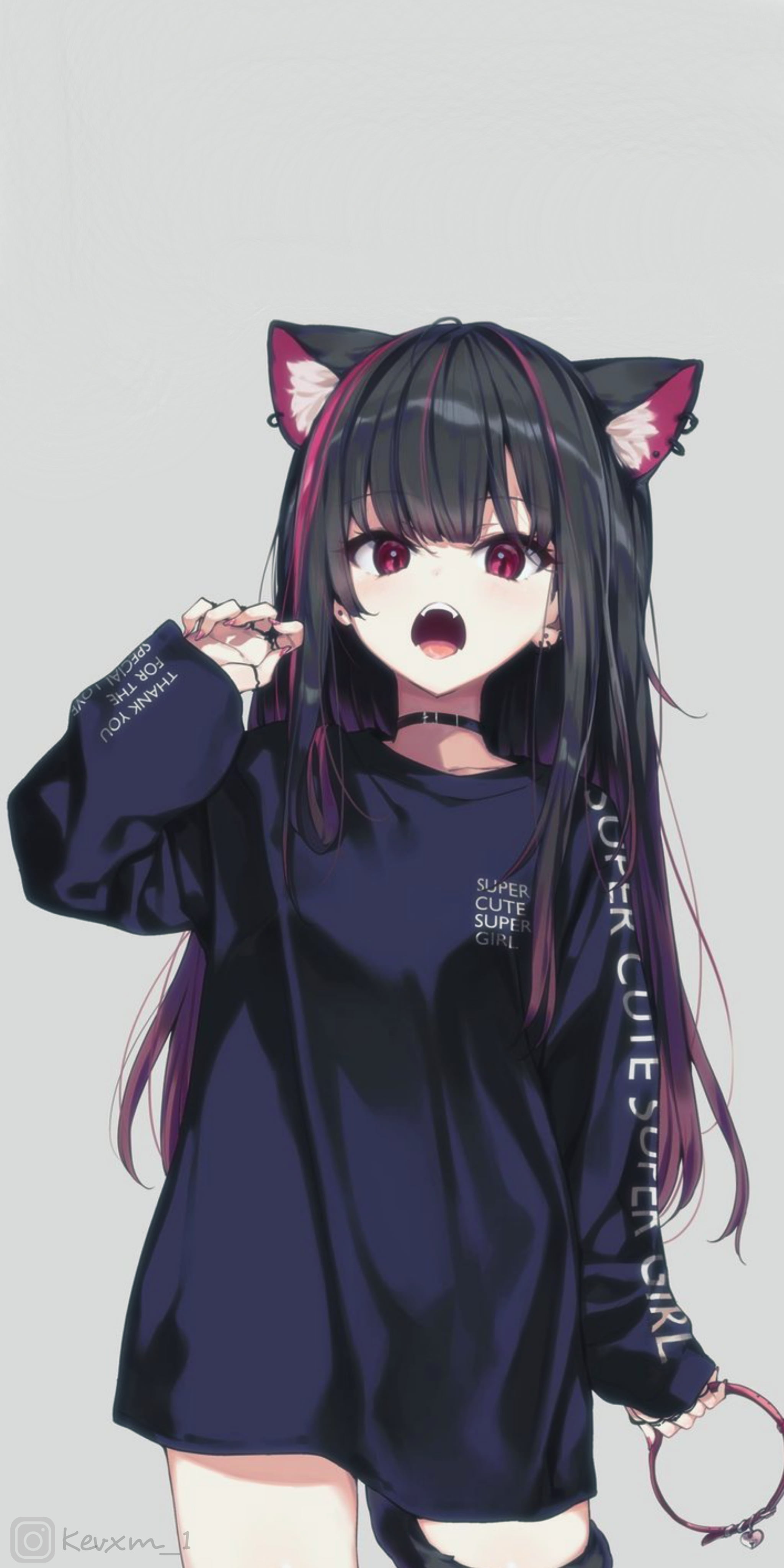 Anime Kavaii Catgirl Female Mayoi Neko Overrun!, cat ears, purple, mammal  png | PNGEgg