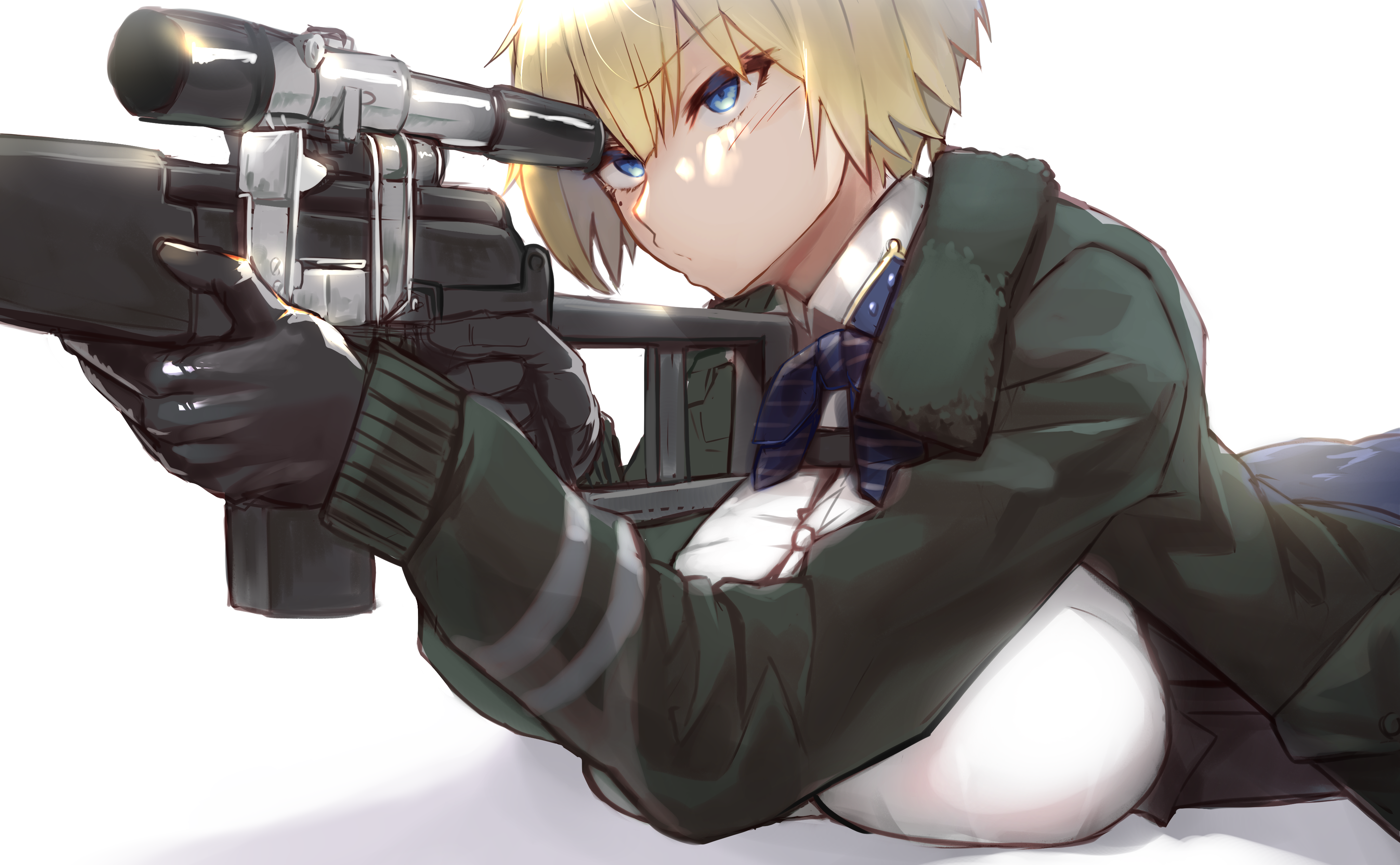 Anime 4093x2530 vsk-94 (girls frontline) Girls Frontline anime girls gun girls with guns blonde blue eyes