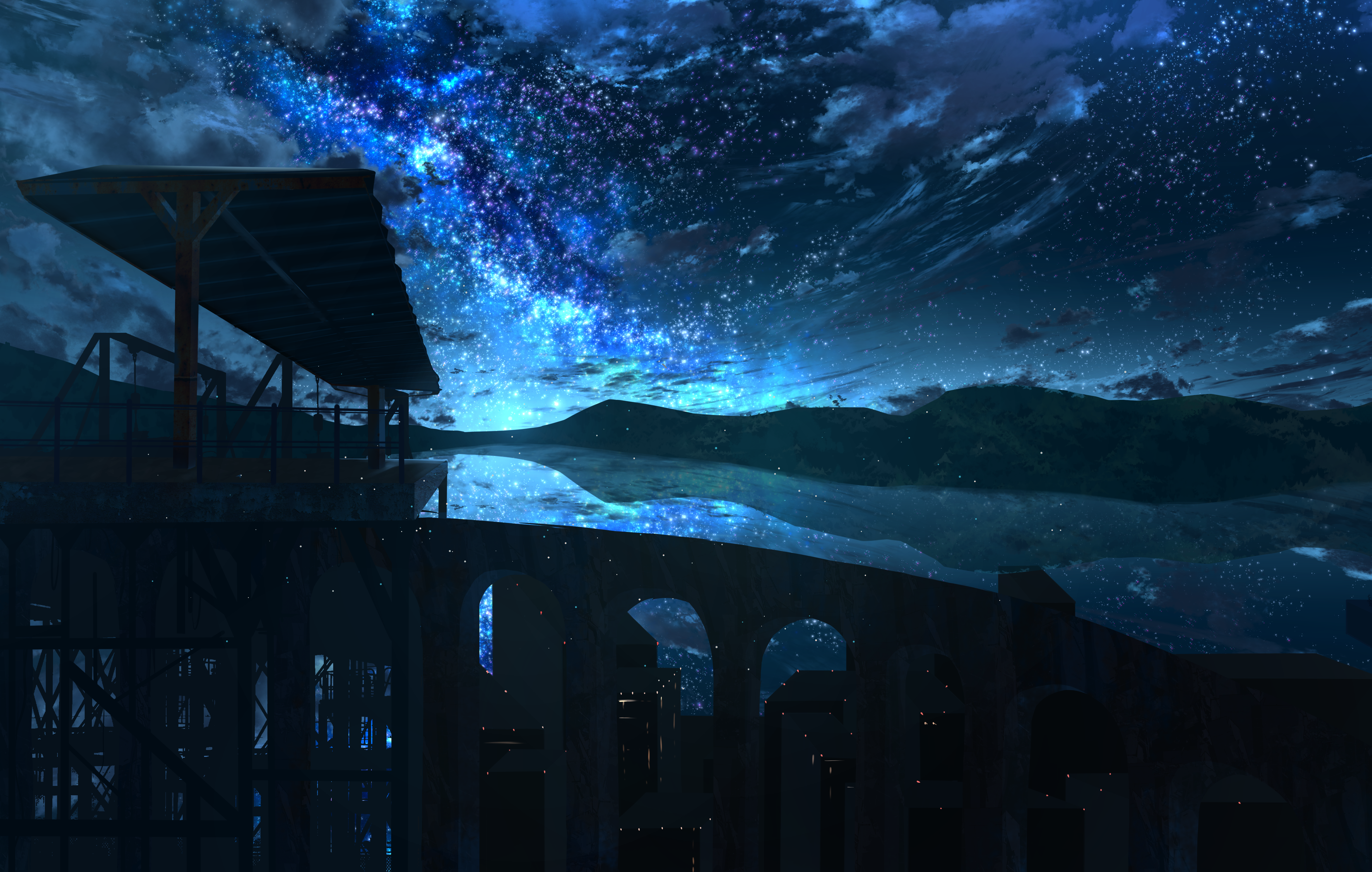 General 4686x2979 starry night night sky Tsuchiya stars