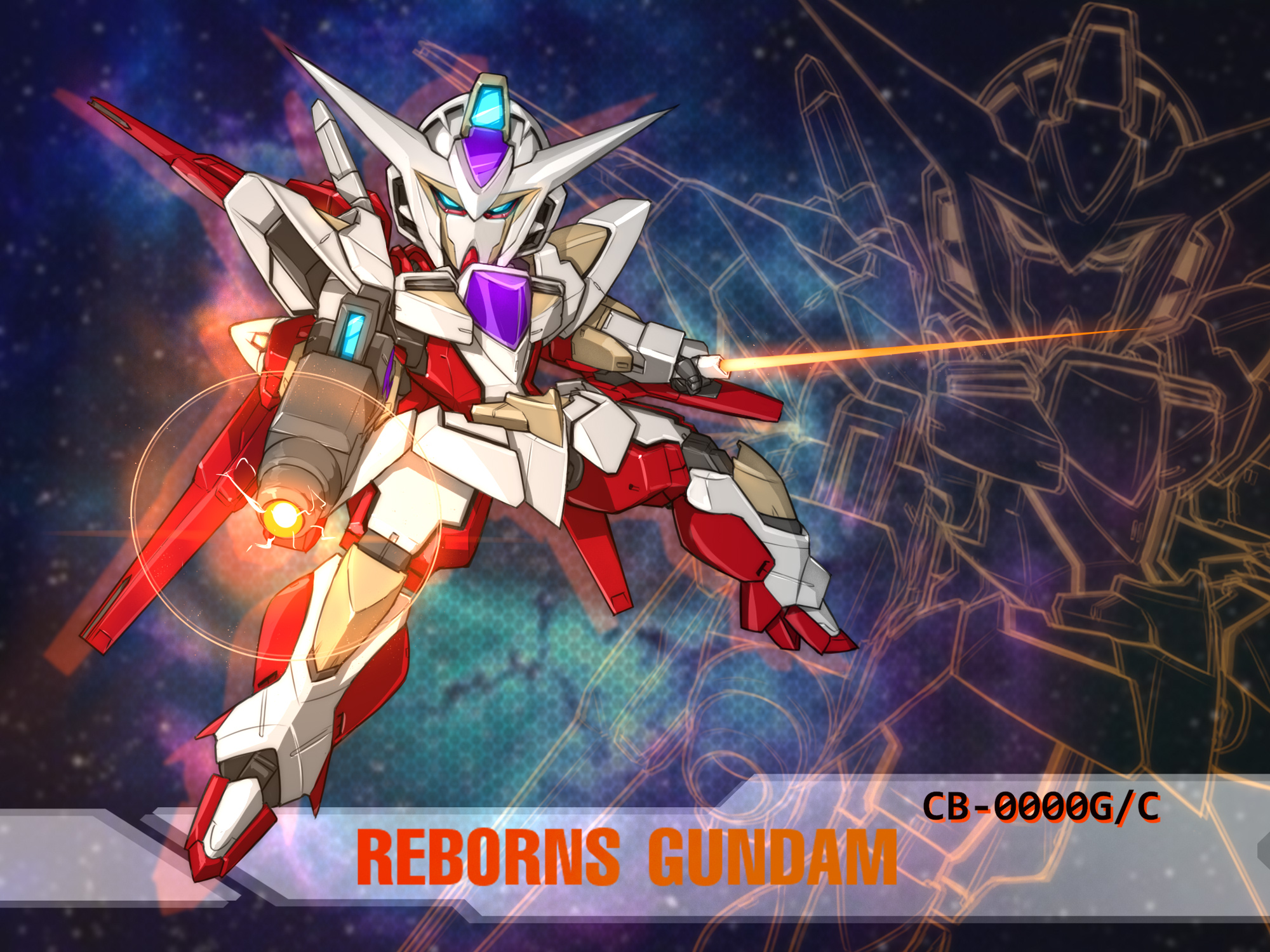 Anime 2000x1500 anime mechs Gundam Super Robot Taisen Mobile Suit Gundam 00 Reborns Gundam artwork digital art fan art