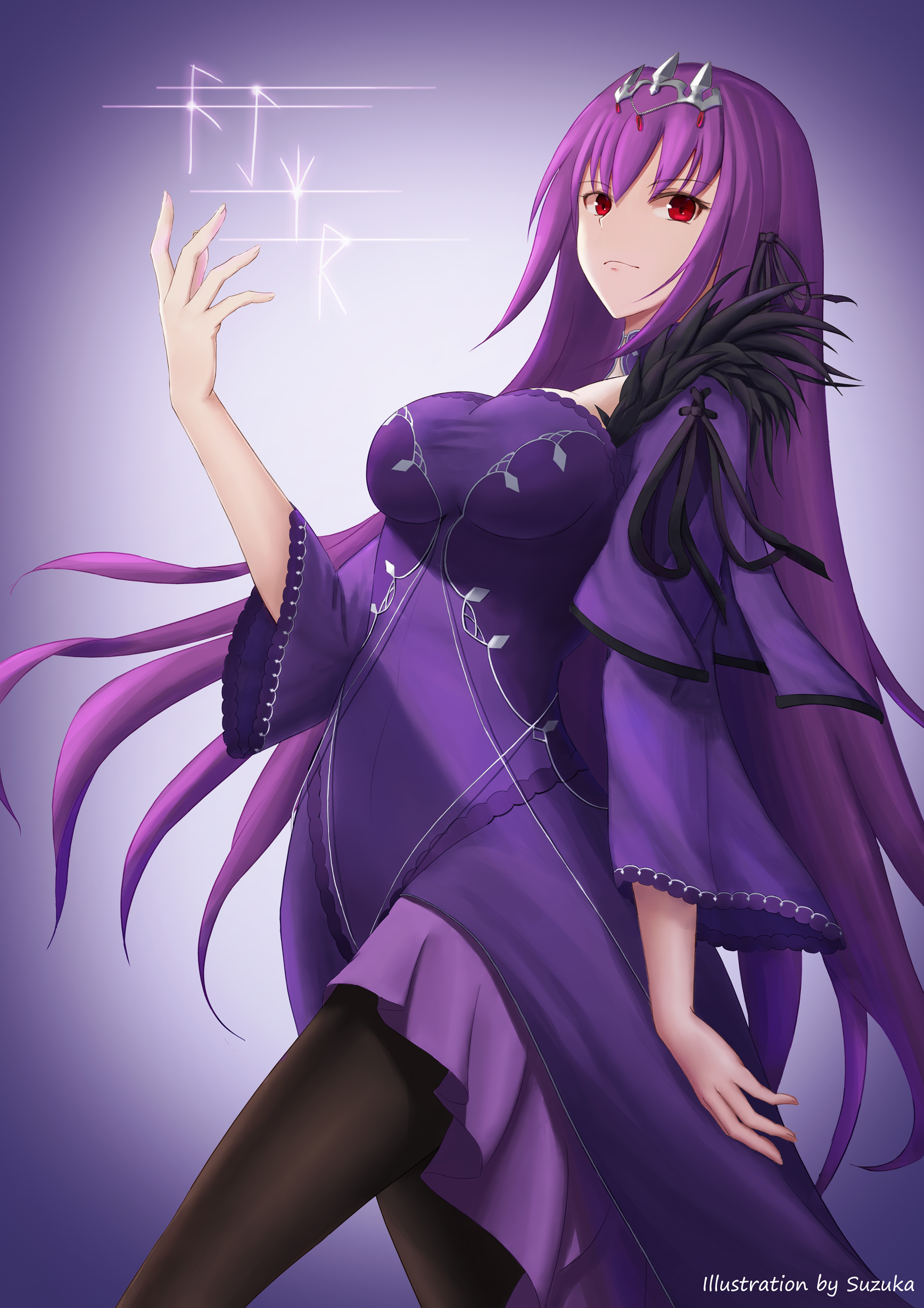 Anime 1736x2456 anime anime girls Fate series Fate/Grand Order long hair purple hair Scathach Skadi