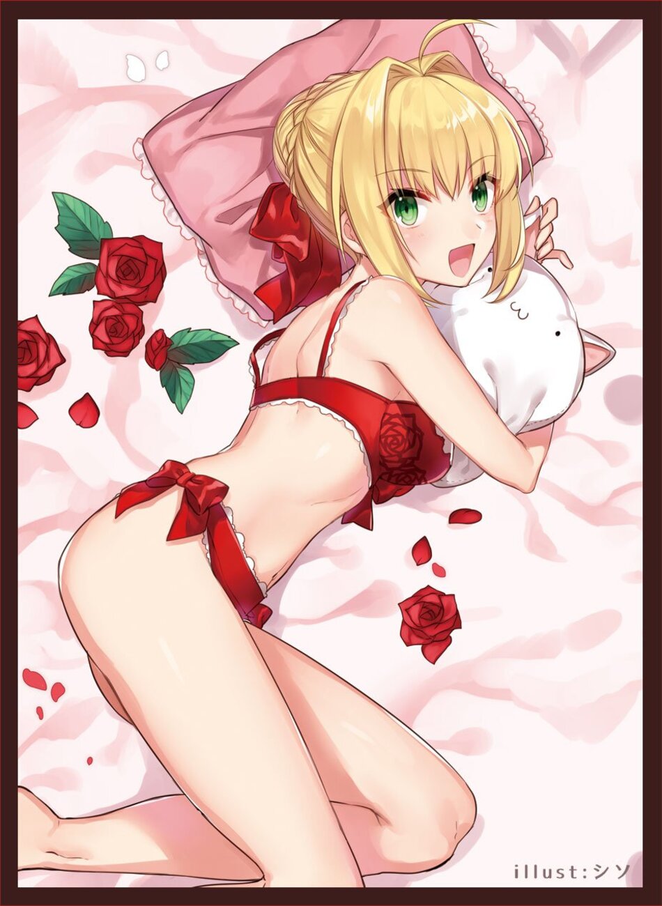 Anime 950x1300 anime anime girls Fate series Fate/Extra Fate/Extra CCC Fate/Grand Order Nero Claudius blonde underwear boobs artwork digital art fan art