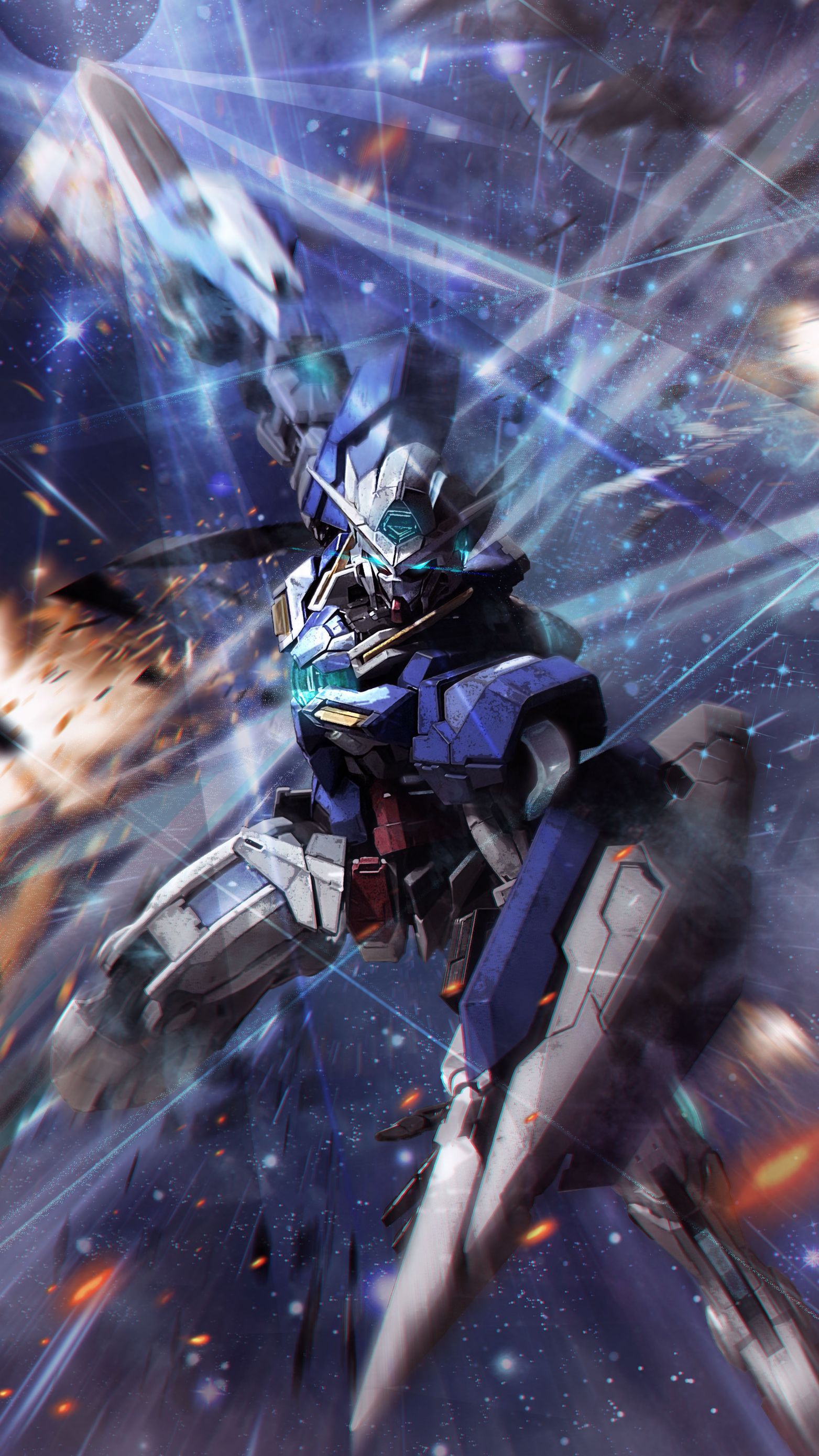 Anime 1563x2778 anime Gundam Mobile Suit Gundam 00 Gundam Exia Super Robot Taisen artwork digital art fan art mechs