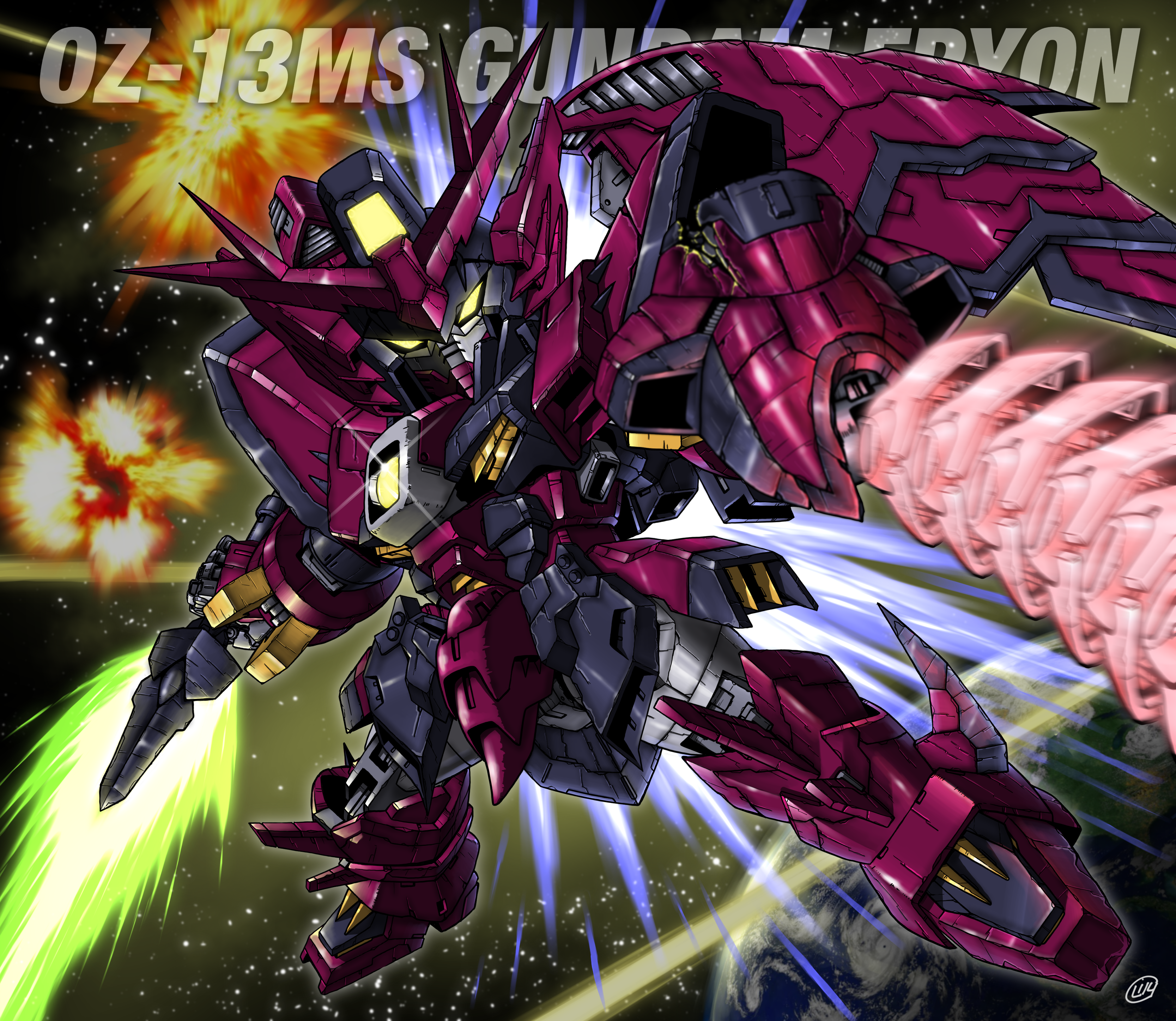 Anime 3334x2894 anime mechs Gundam Gundam Epyon Mobile Suit Gundam Wing Super Robot Taisen artwork digital art fan art