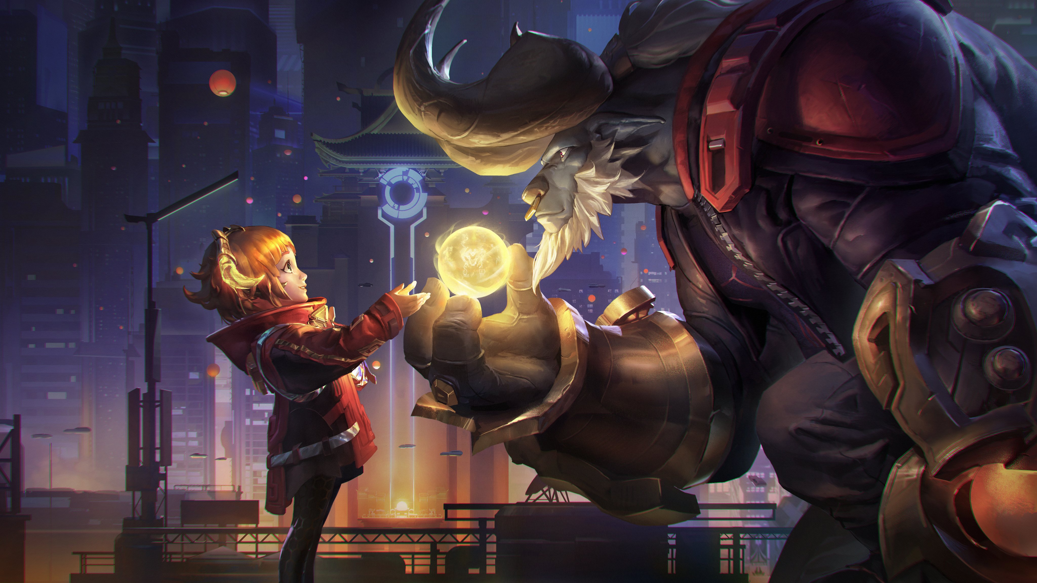 General 4096x2304 League of Legends Lunar Beast (Event) Annie (League of Legends) Alistar event video games video game art video game characters