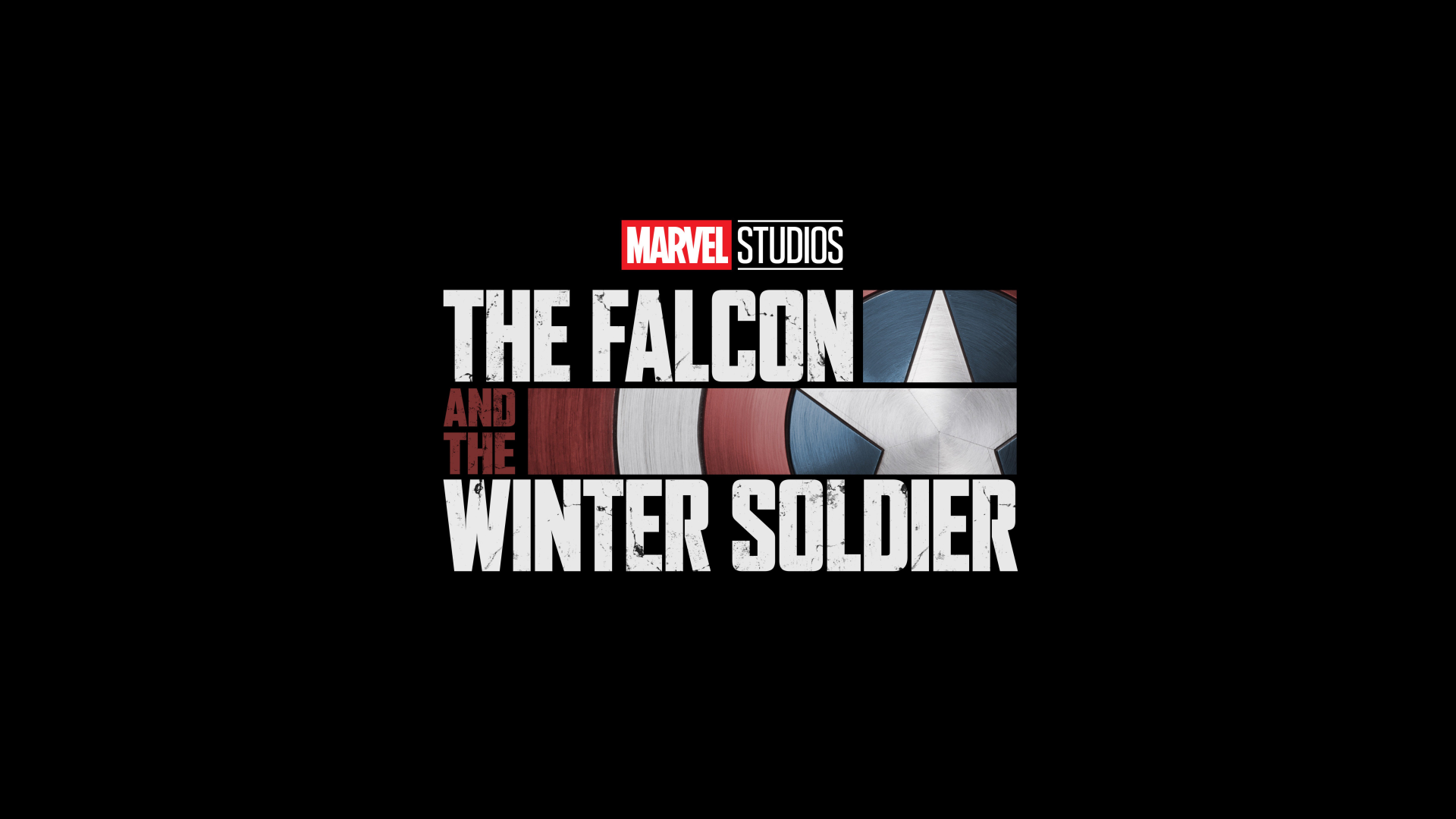 General 1920x1080 The Falcon and the Winter Soldier Falcon Captain America: The Winter Soldier shield TV series poster simple background black background minimalism Marvel TV Marvel Cinematic Universe