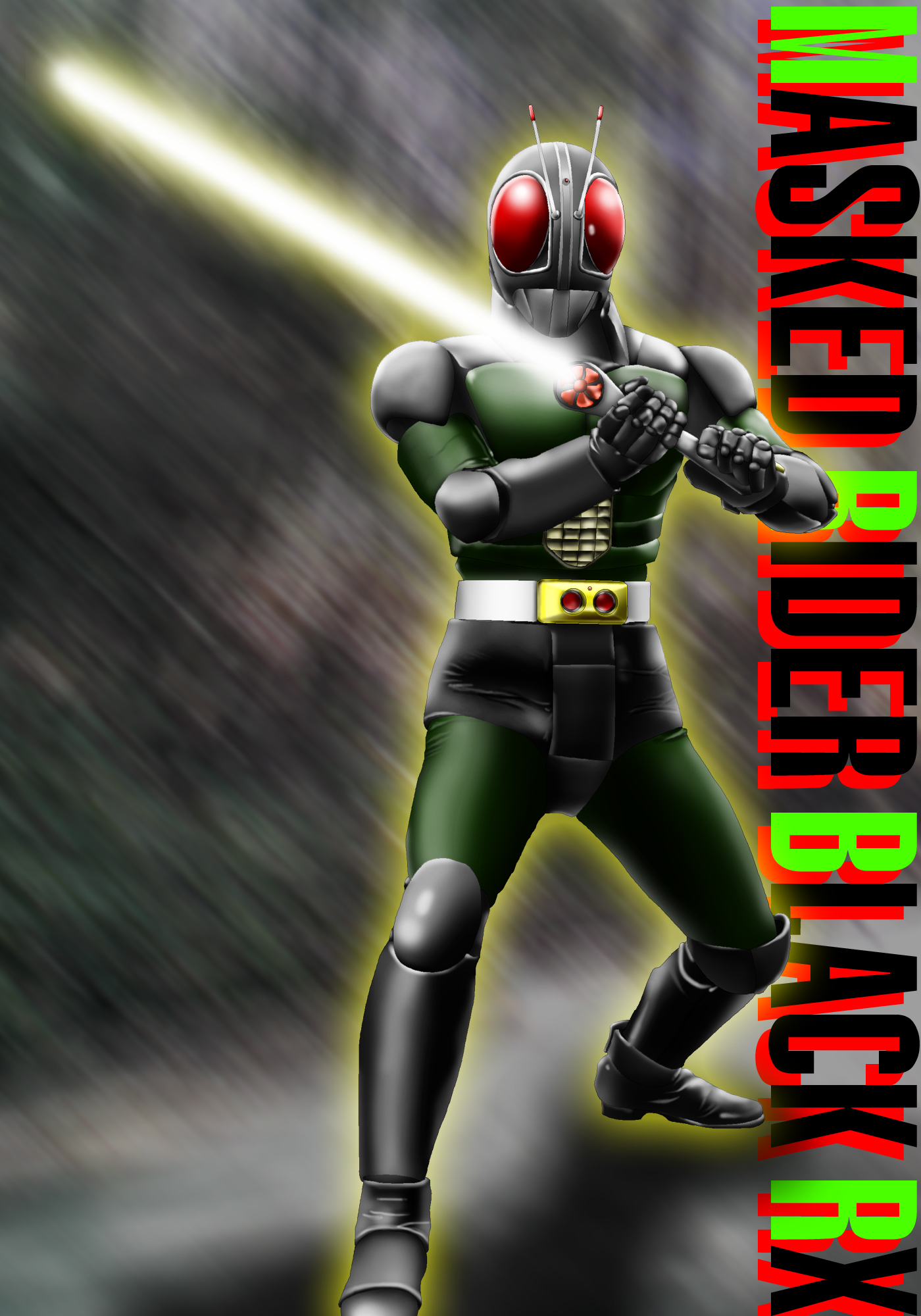 General 1400x2000 tokusatsu kamen rider Kamen Rider BLACK RX Kamen Rider Black RX (Character) solo artwork digital art fan art