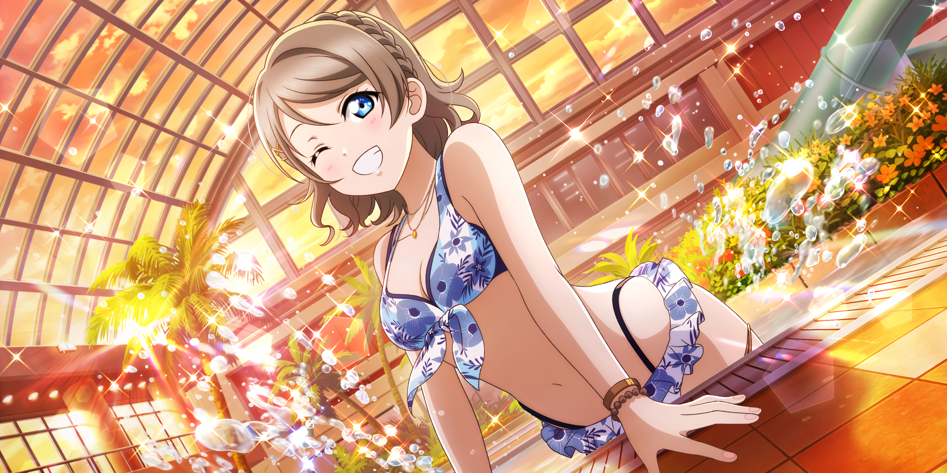 Anime 3600x1800 Watanabe You Love Live! Sunshine anime girls bikini