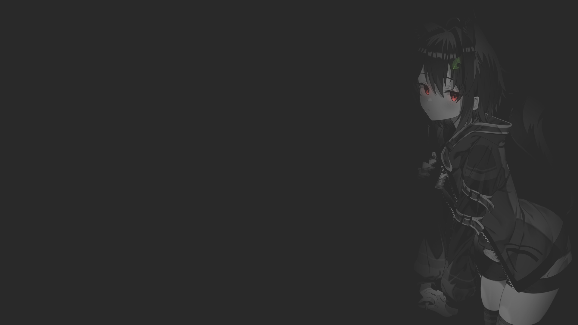 Anime 1920x1080 anime anime girls fan art illustration dark background monochrome Jun (artist)
