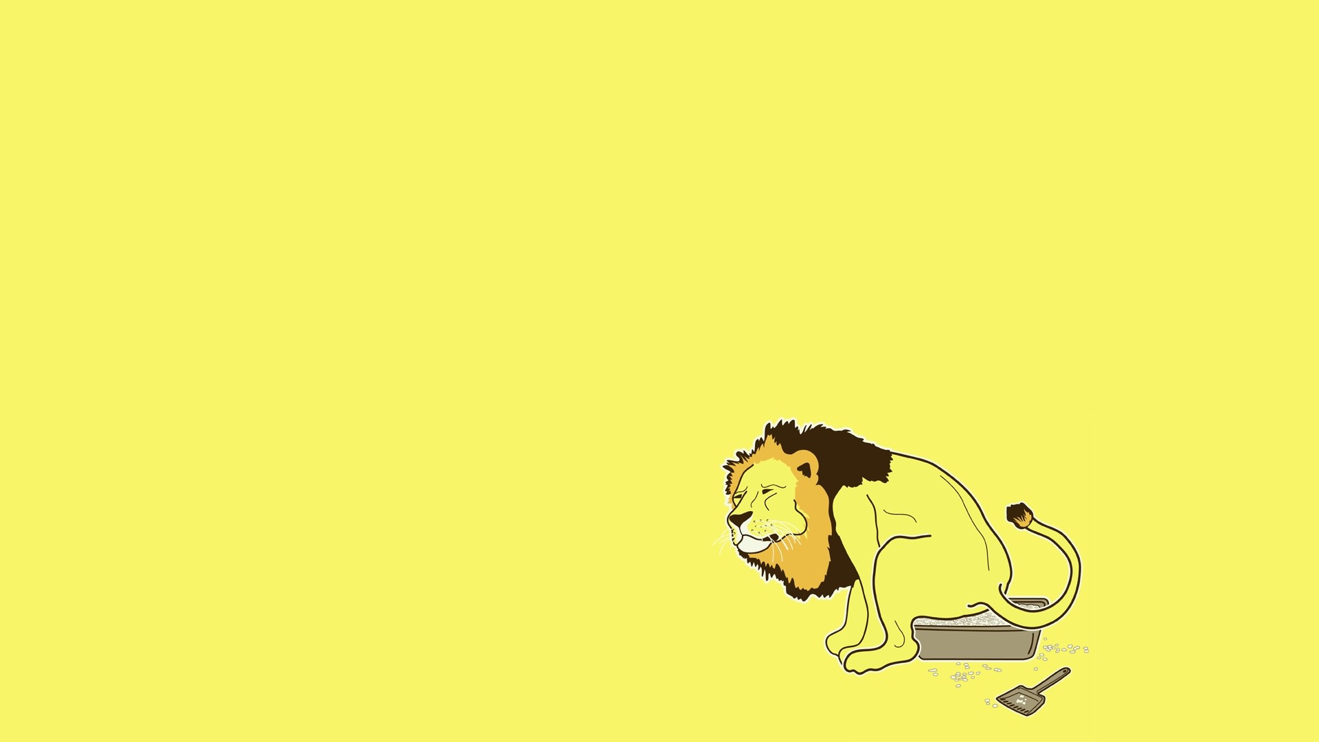 General 1920x1080 humor lion yellow minimalism simple background
