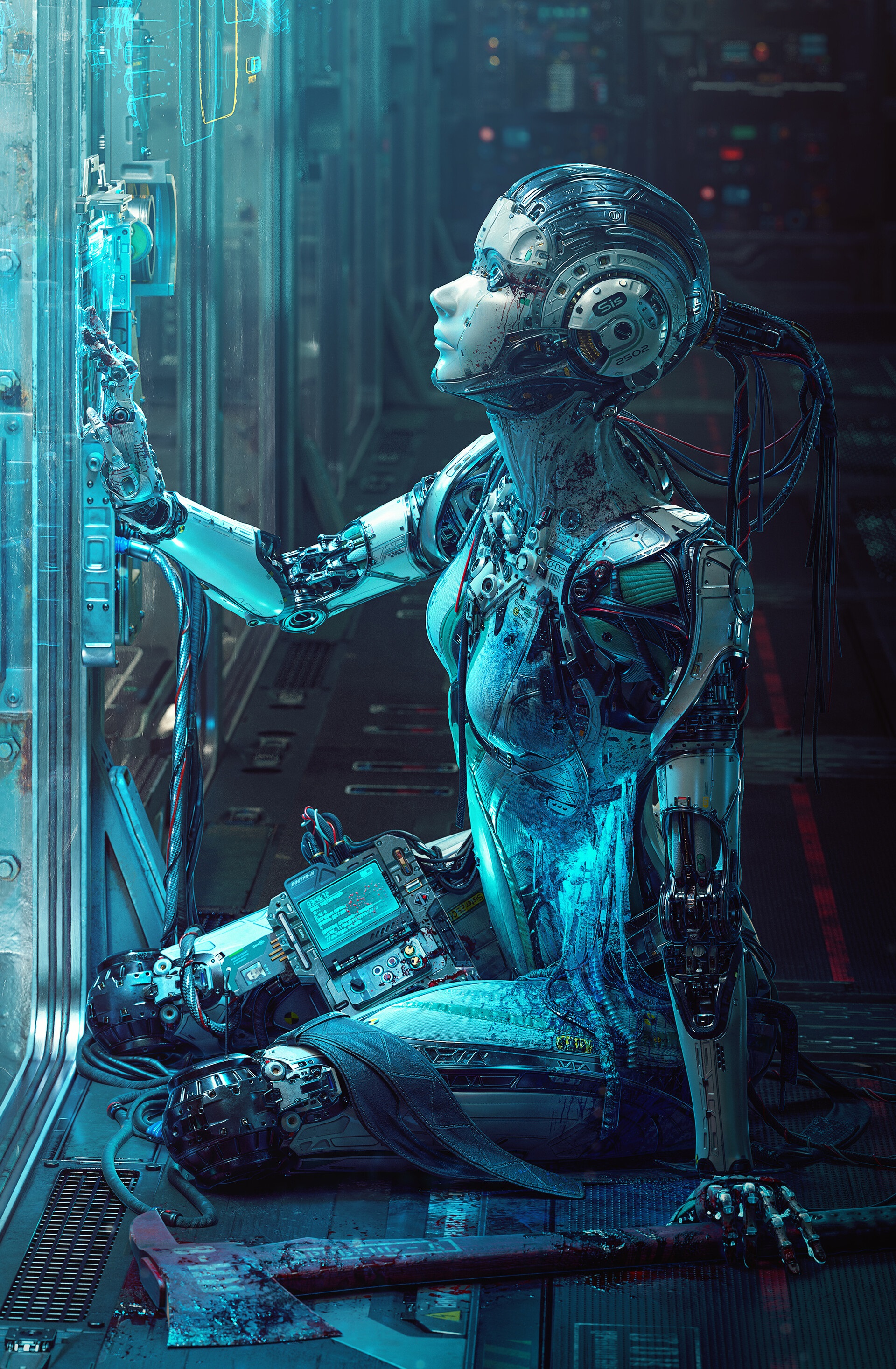 General 1920x2933 artwork science fiction robot androids Gynoid Michael-Black