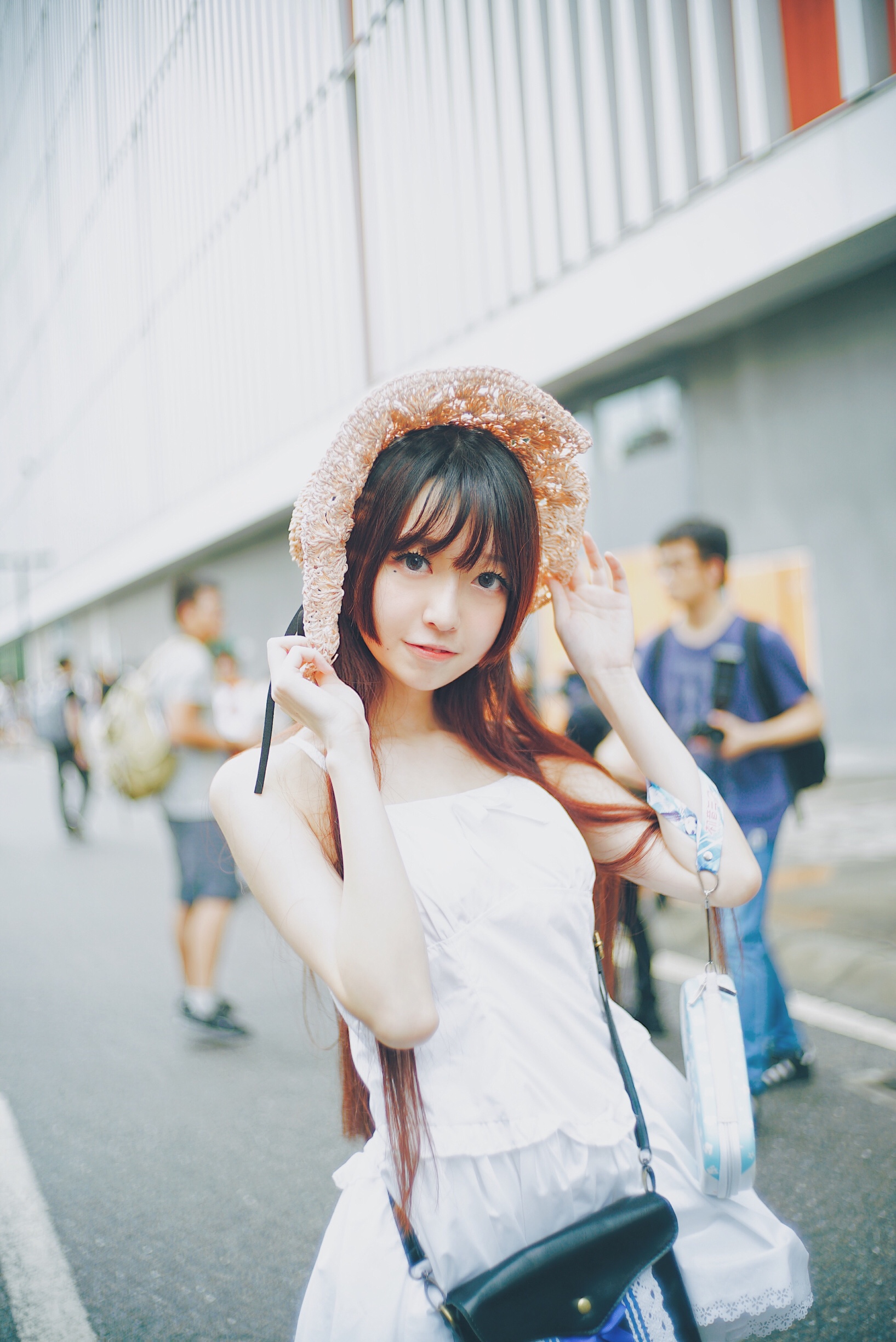 People 1635x2448 Chinese model model cosplay photography Asian hat white dress women