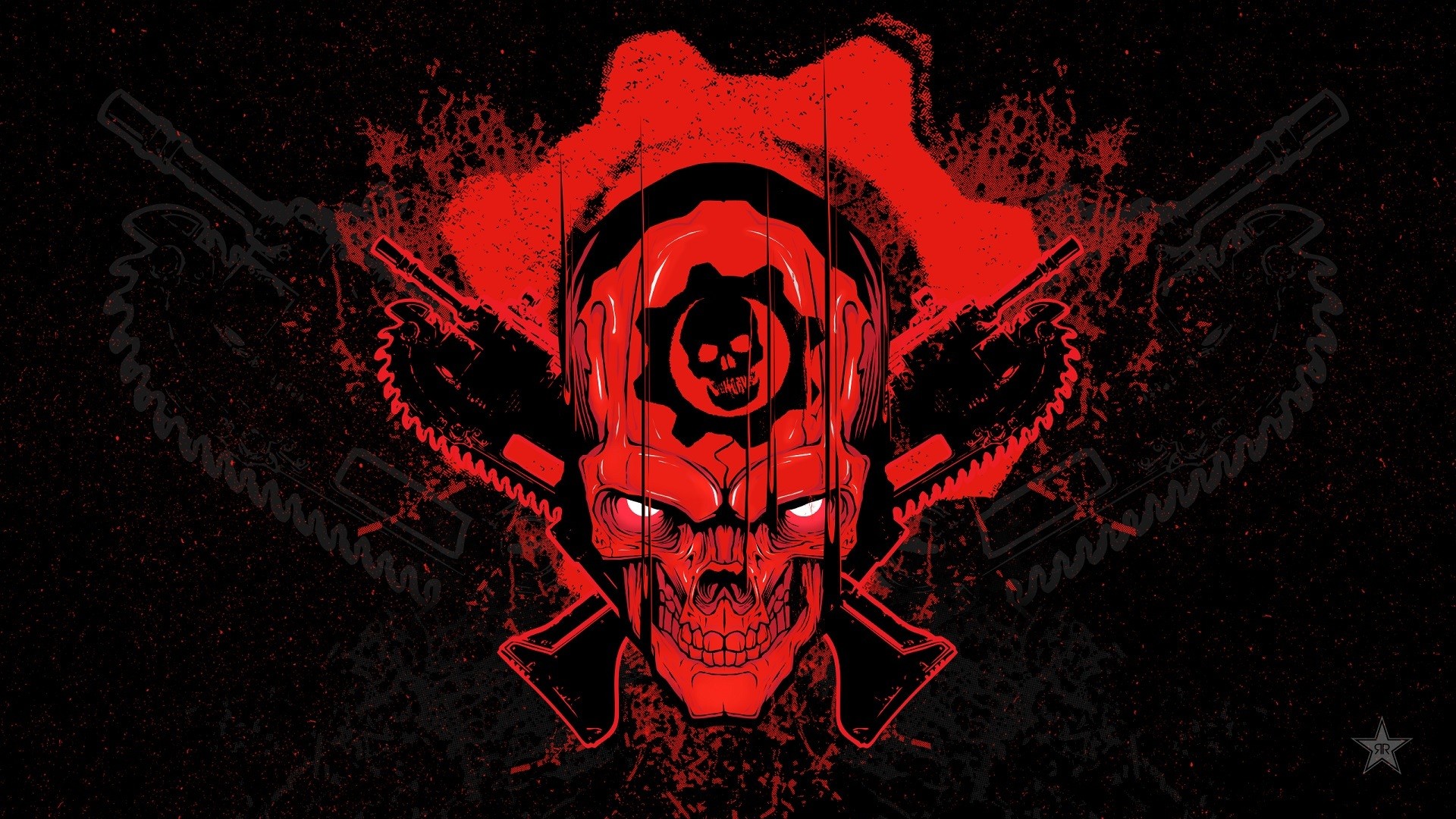 General 1920x1080 video games Gears of War 4 Gears of War red skull Xbox Game Studios