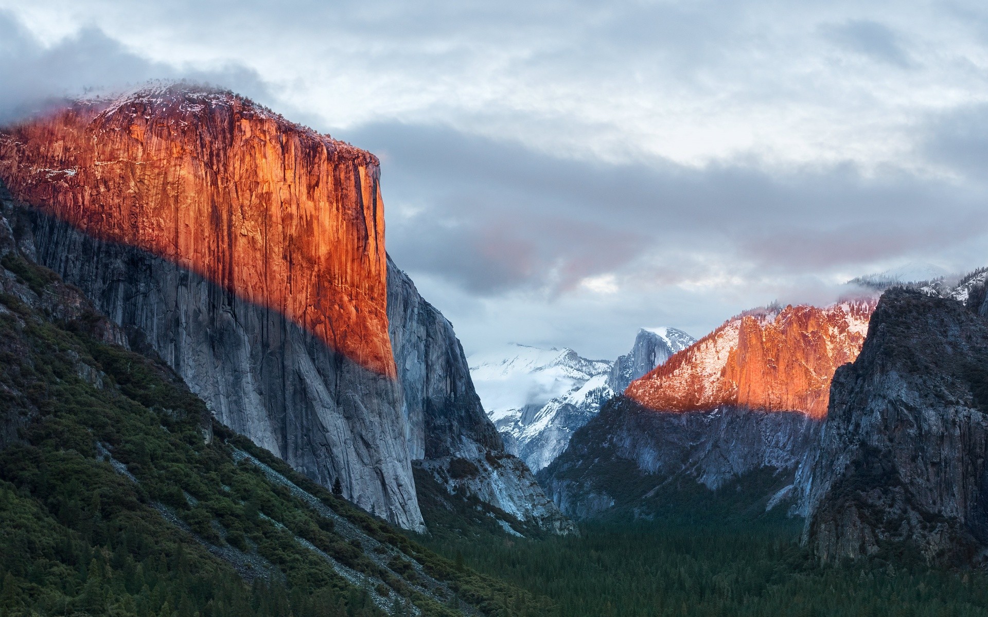 General 1920x1200 landscape mountains sunlight El Capitan Yosemite National Park Apple Inc. USA California